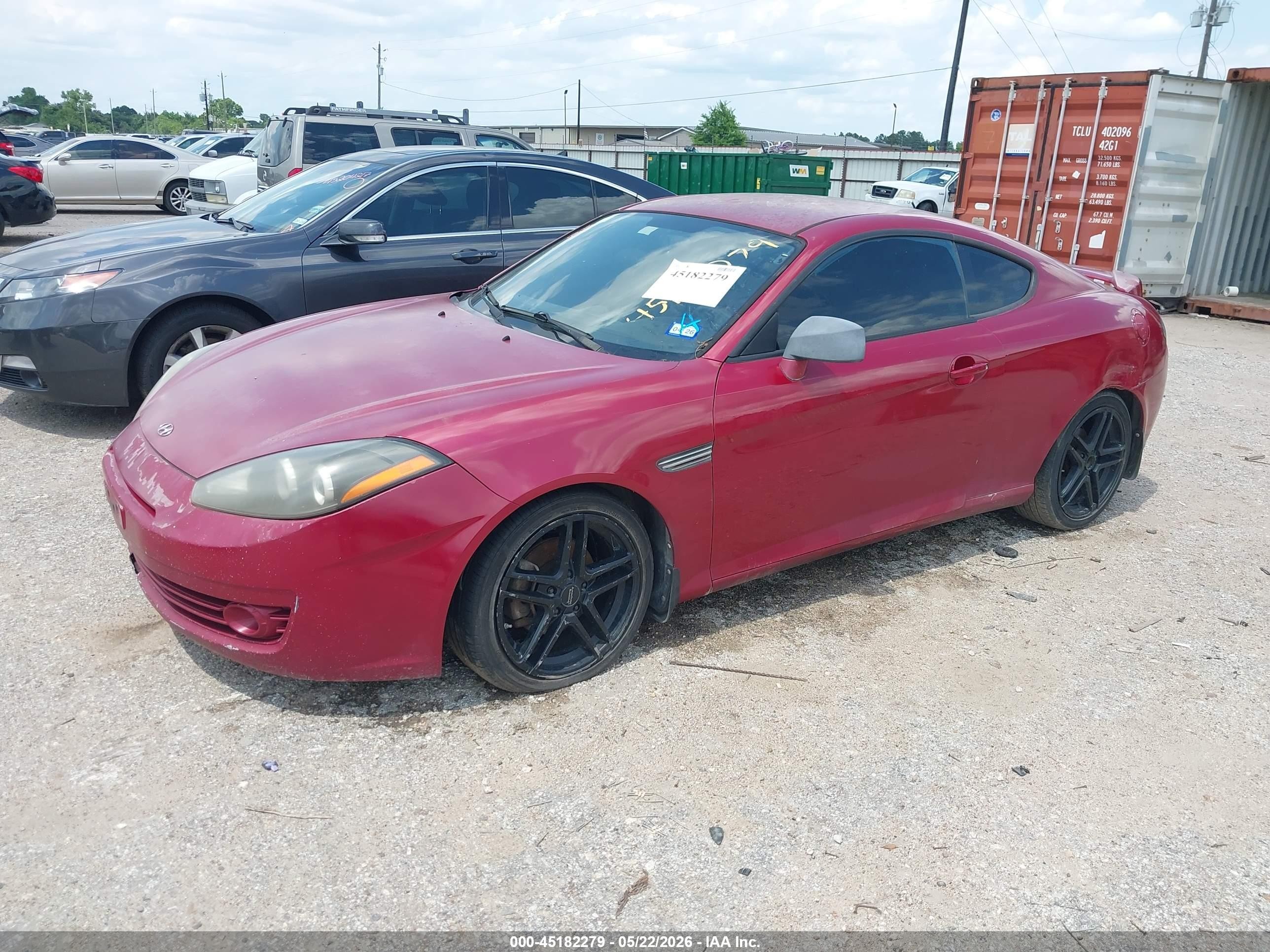2008 Hyundai Tiburon Gs Red vin: KMHHM66D48U282910