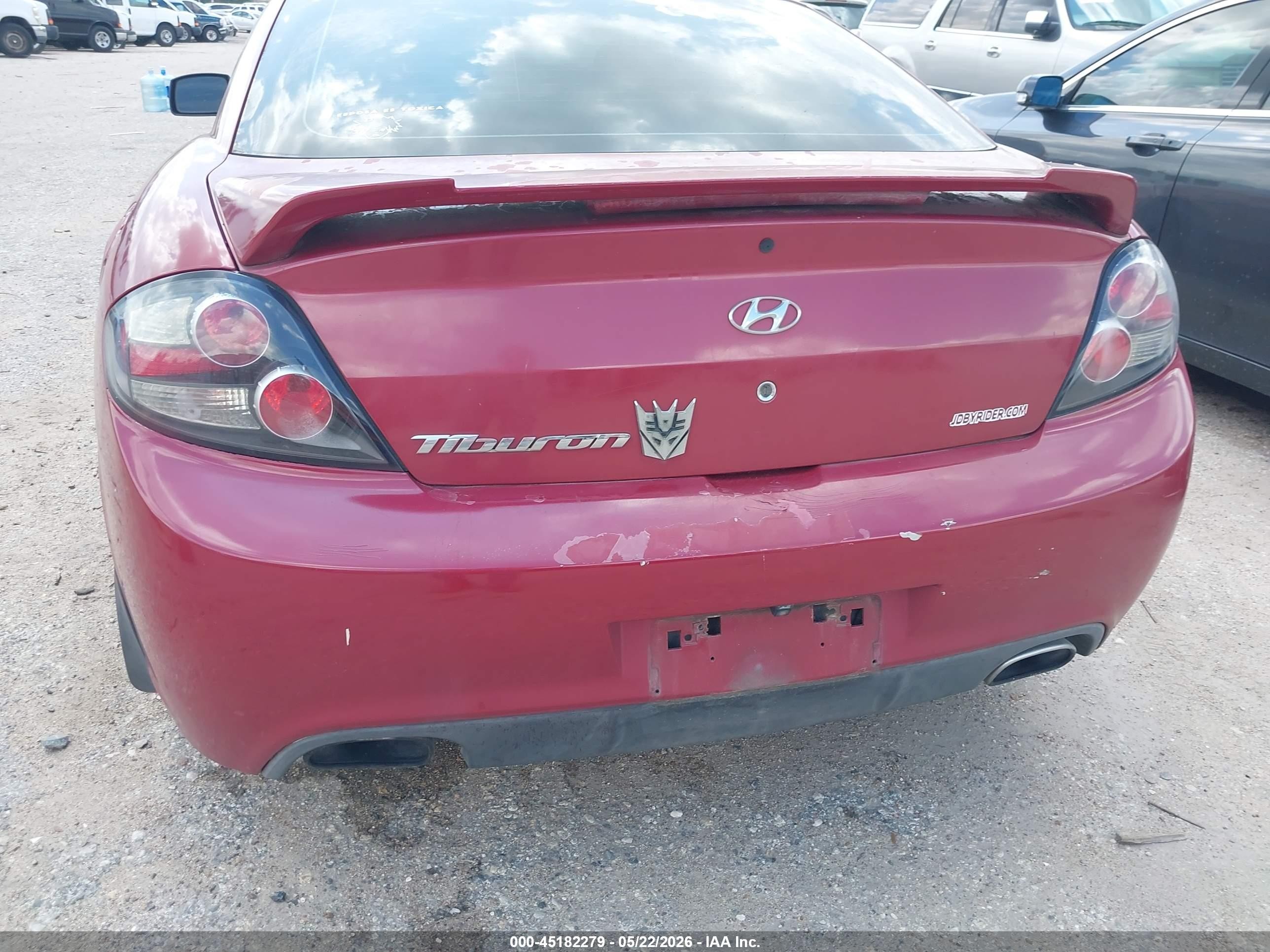 2008 Hyundai Tiburon Gs Red vin: KMHHM66D48U282910