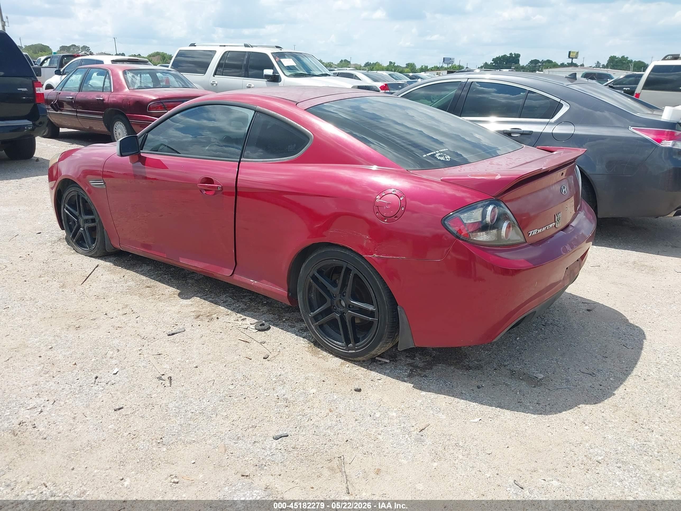 2008 Hyundai Tiburon Gs Red vin: KMHHM66D48U282910