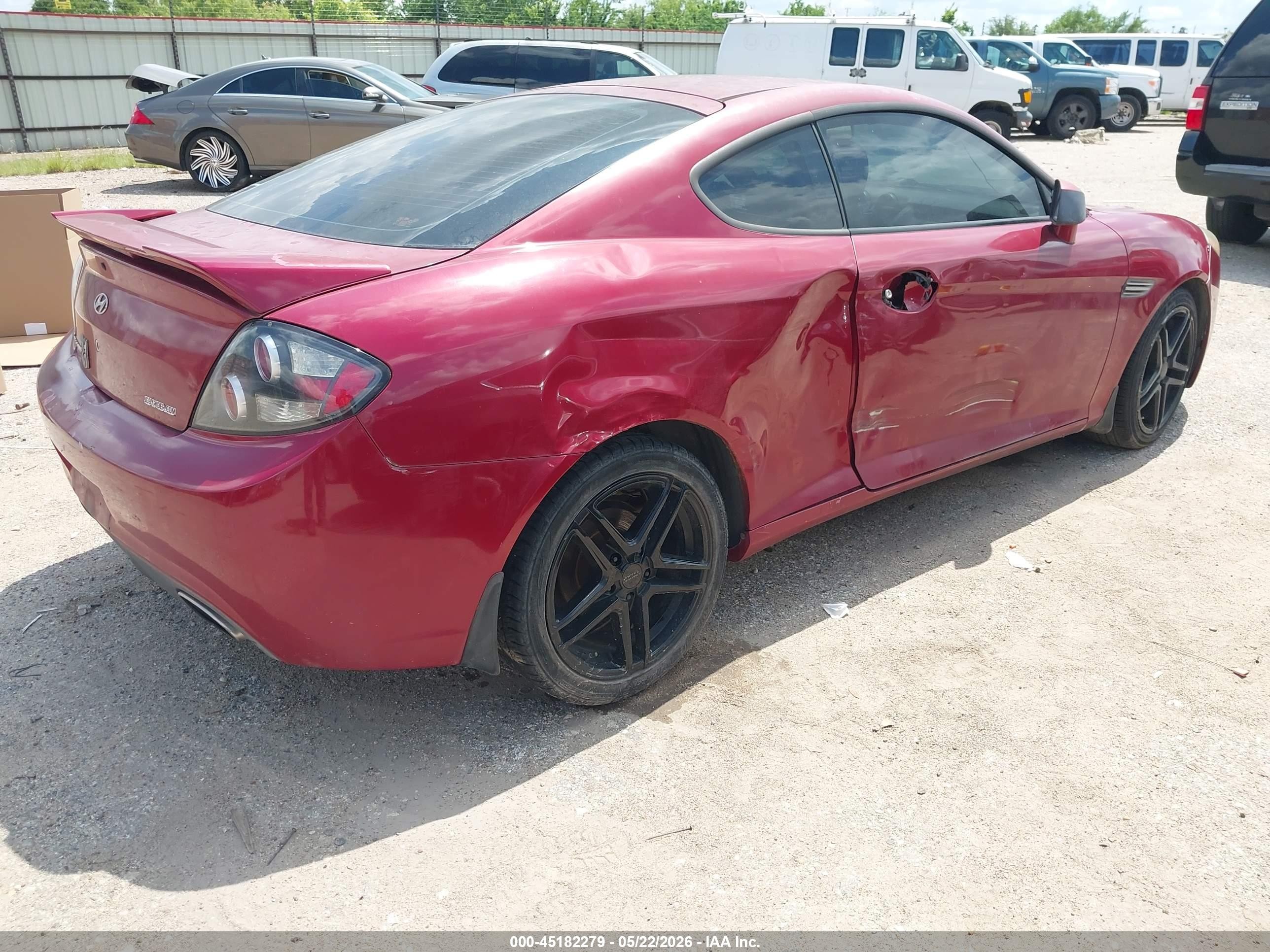 2008 Hyundai Tiburon Gs Red vin: KMHHM66D48U282910
