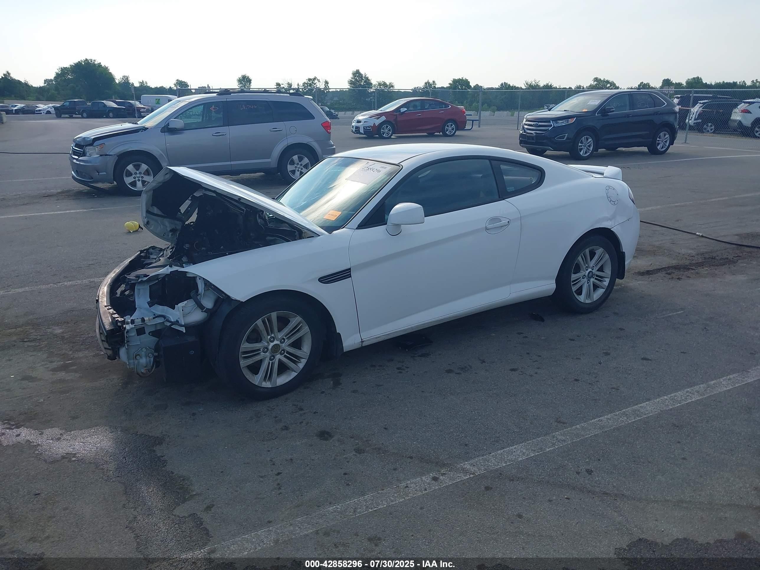2007 Hyundai Tiburon Gs White vin: KMHHM66D57U256167