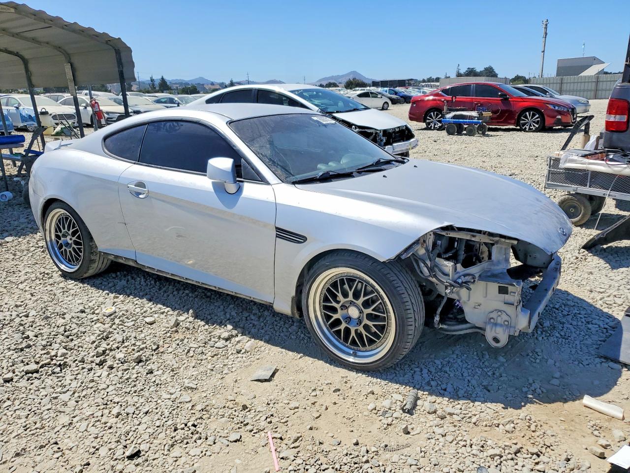 2008 Hyundai Tiburon Gs Silver vin: KMHHM66D68U275263
