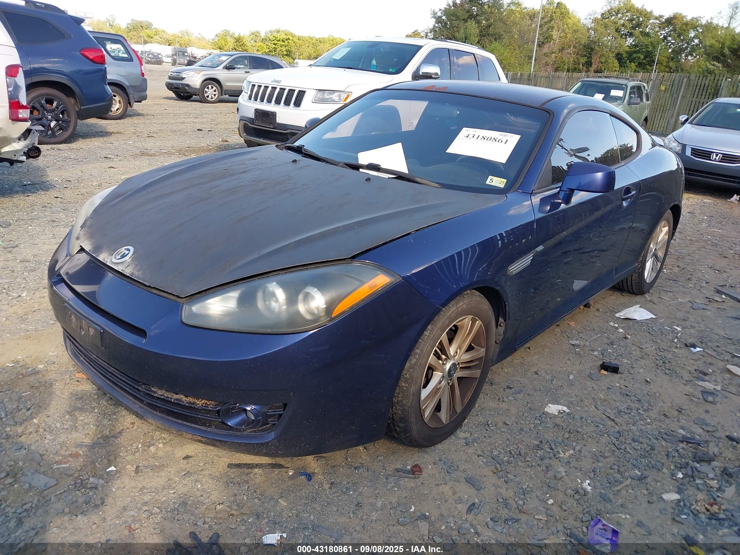 2007 Hyundai Tiburon Gs Blue vin: KMHHM66D87U244174