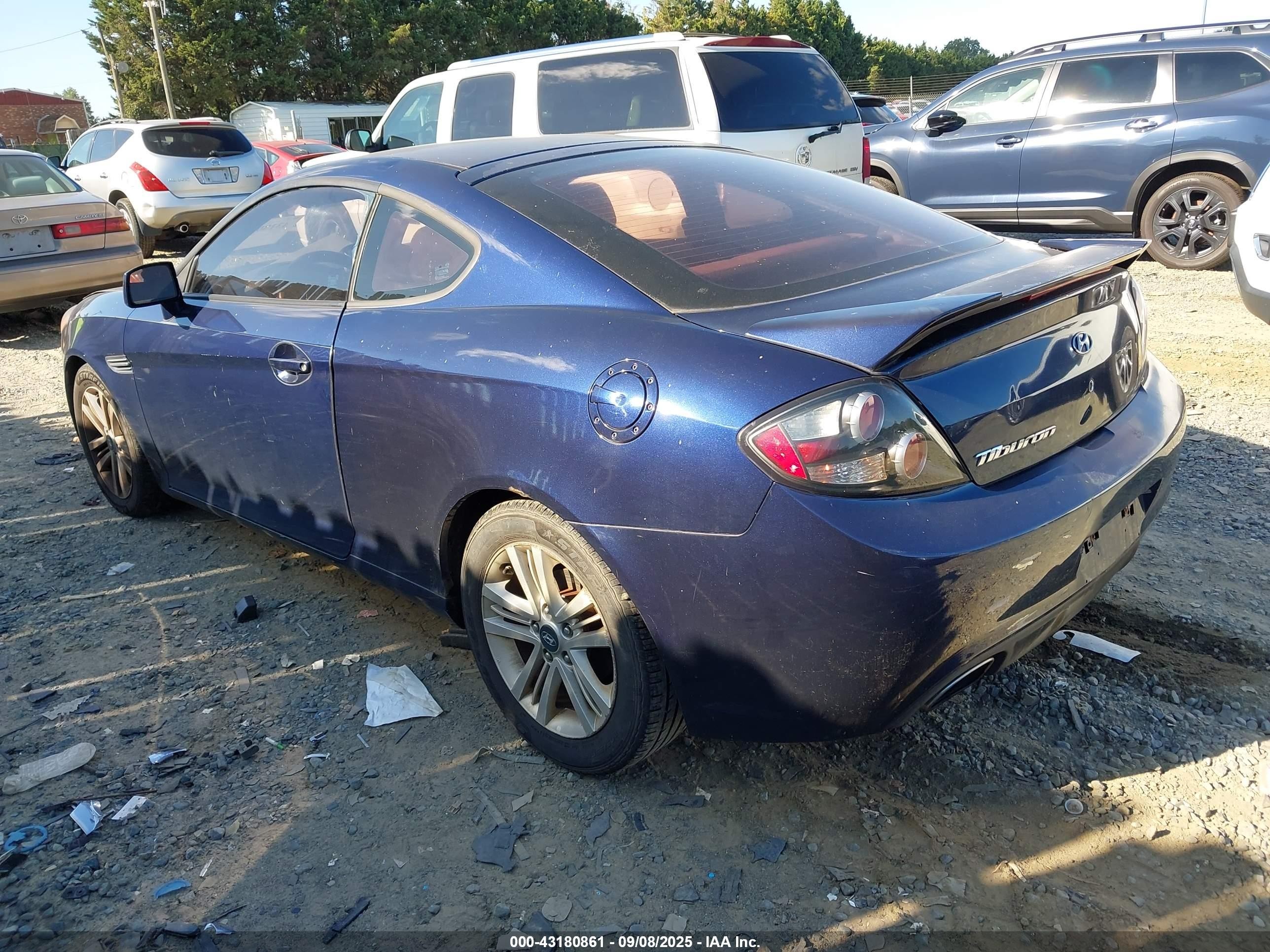 2007 Hyundai Tiburon Gs Blue vin: KMHHM66D87U244174