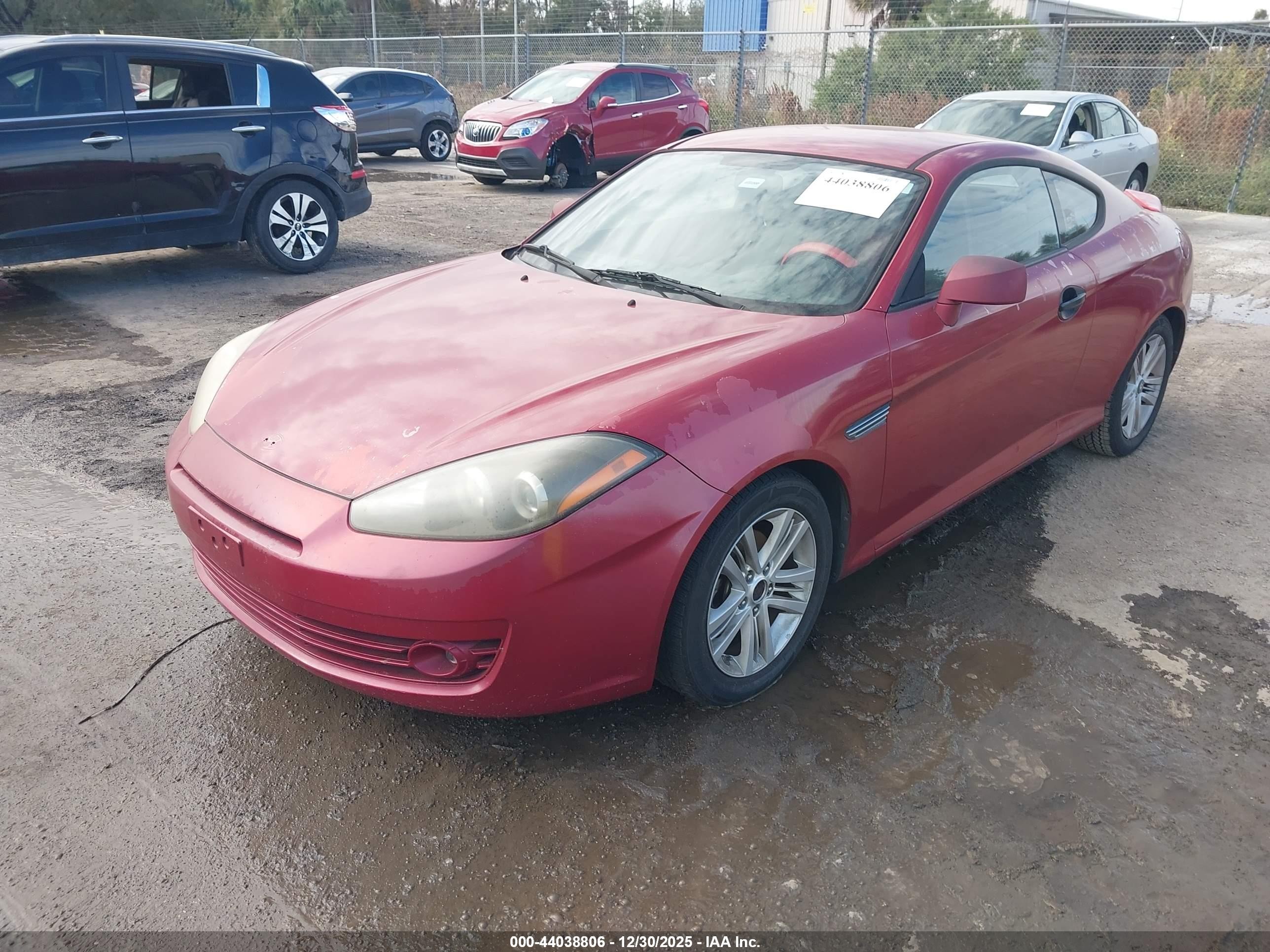 2007 Hyundai Tiburon Gs Red vin: KMHHM66D87U254333