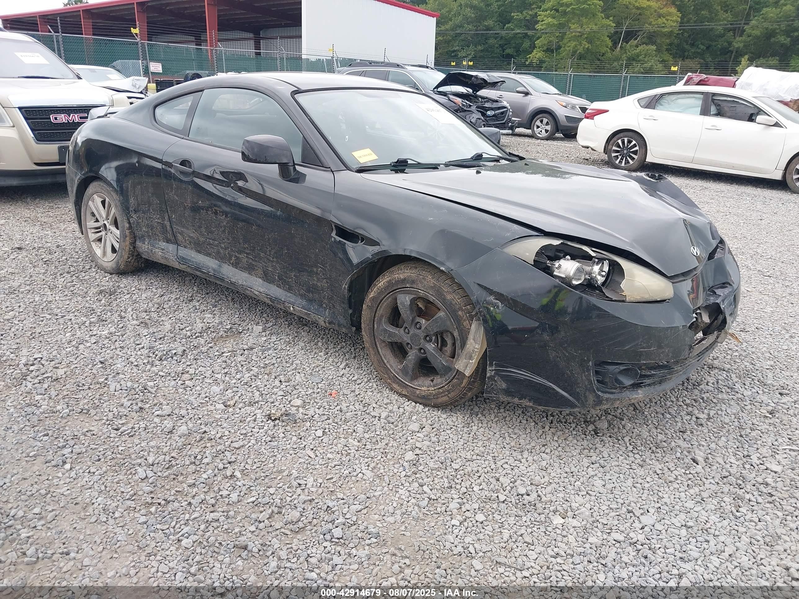 2007 Hyundai Tiburon Gs Black vin: KMHHM66D87U256003