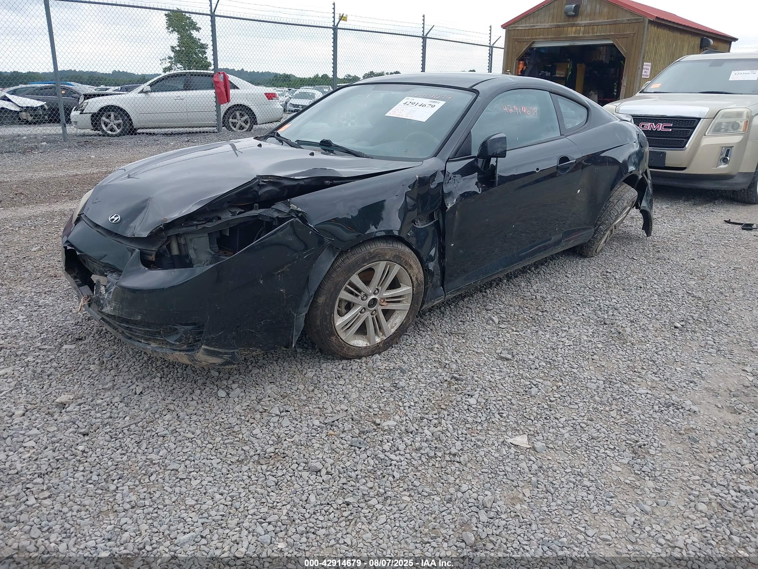 2007 Hyundai Tiburon Gs Black vin: KMHHM66D87U256003
