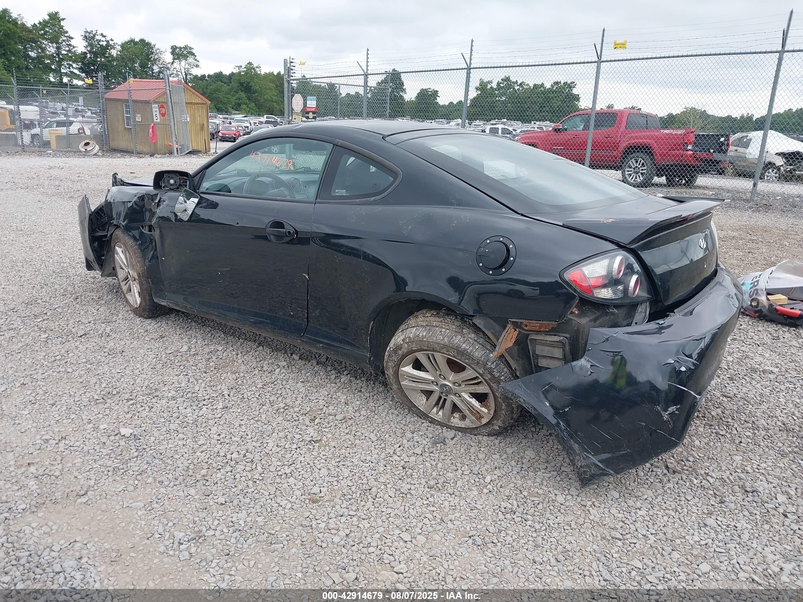2007 Hyundai Tiburon Gs Black vin: KMHHM66D87U256003