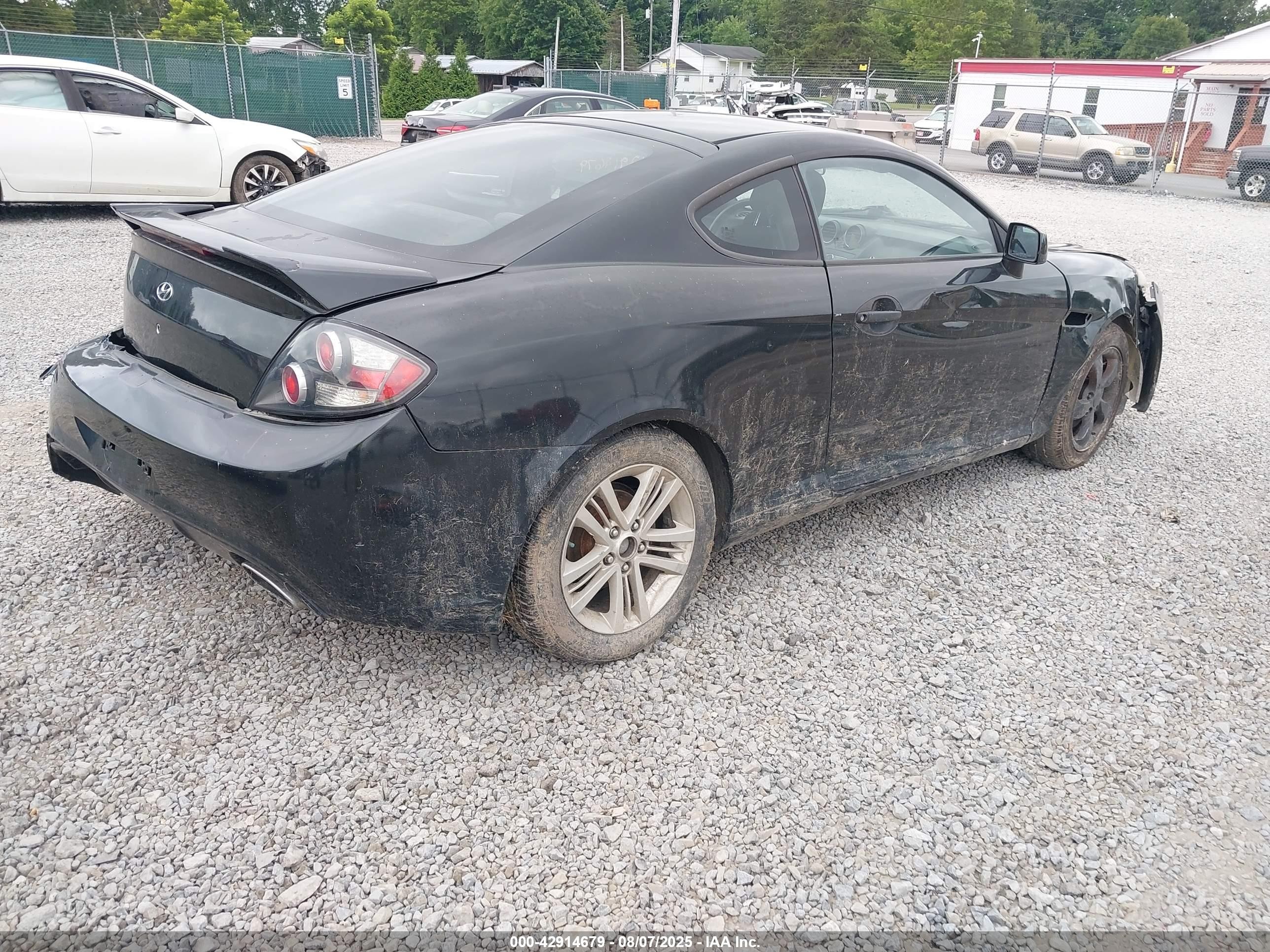 2007 Hyundai Tiburon Gs Black vin: KMHHM66D87U256003