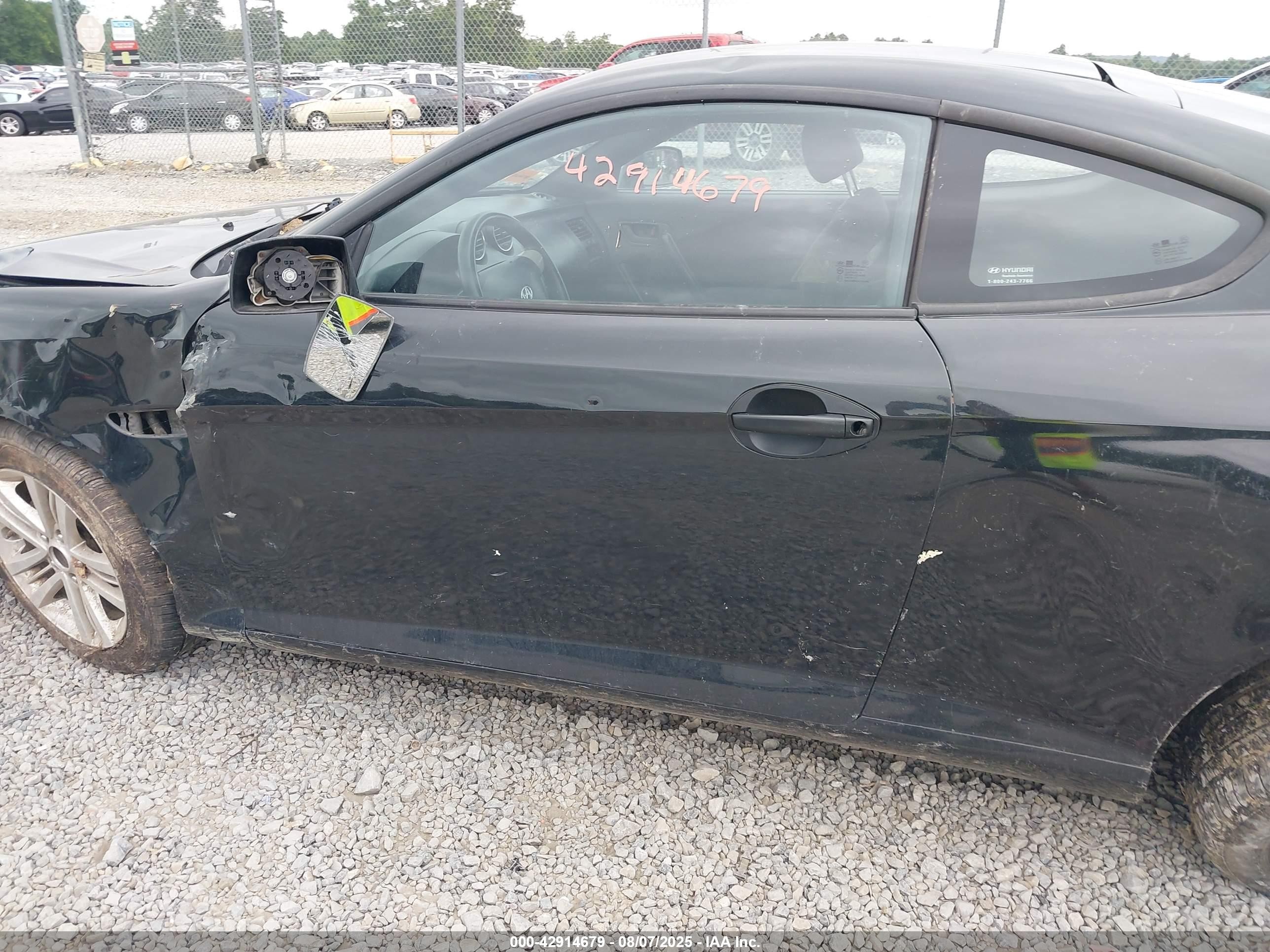 2007 Hyundai Tiburon Gs Black vin: KMHHM66D87U256003