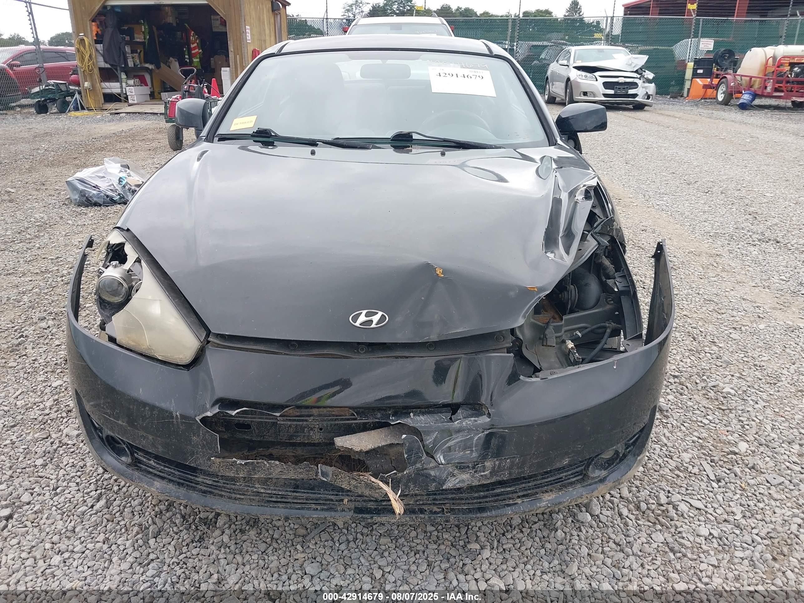 2007 Hyundai Tiburon Gs Black vin: KMHHM66D87U256003