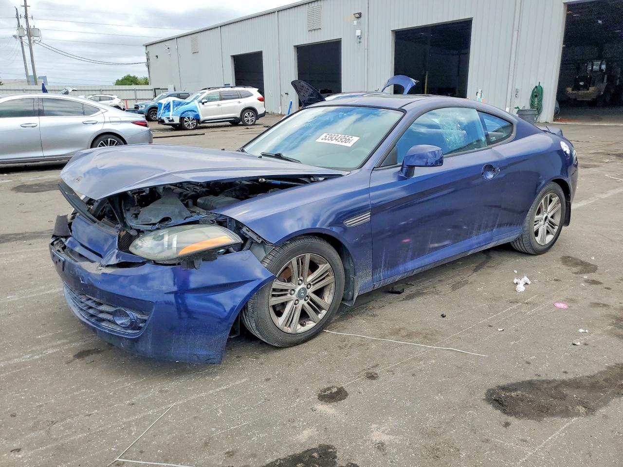 2007 Hyundai Tiburon Gs Blue vin: KMHHM66D87U258088