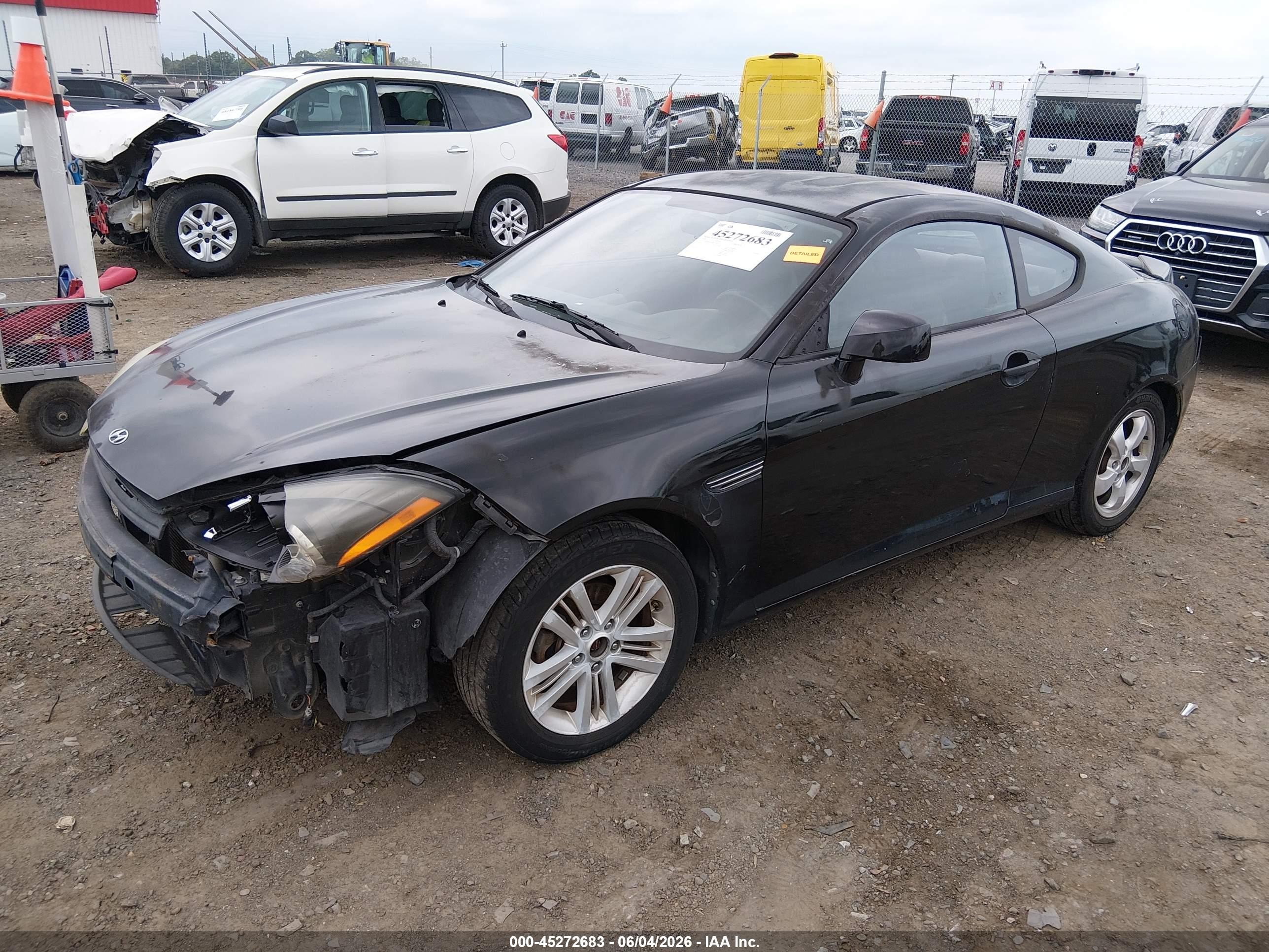 2008 Hyundai Tiburon Gs Black vin: KMHHM66D88U296227
