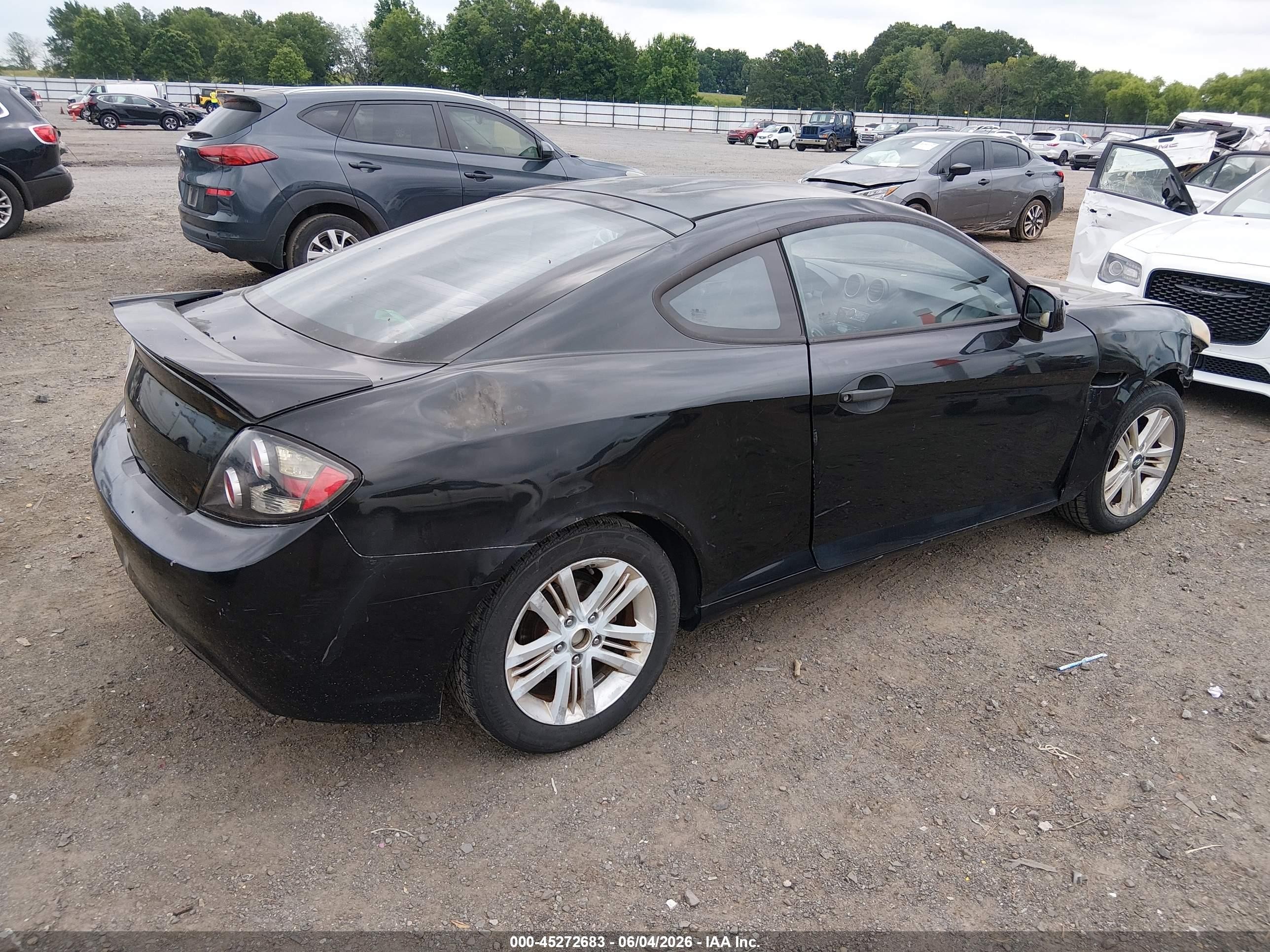 2008 Hyundai Tiburon Gs Black vin: KMHHM66D88U296227