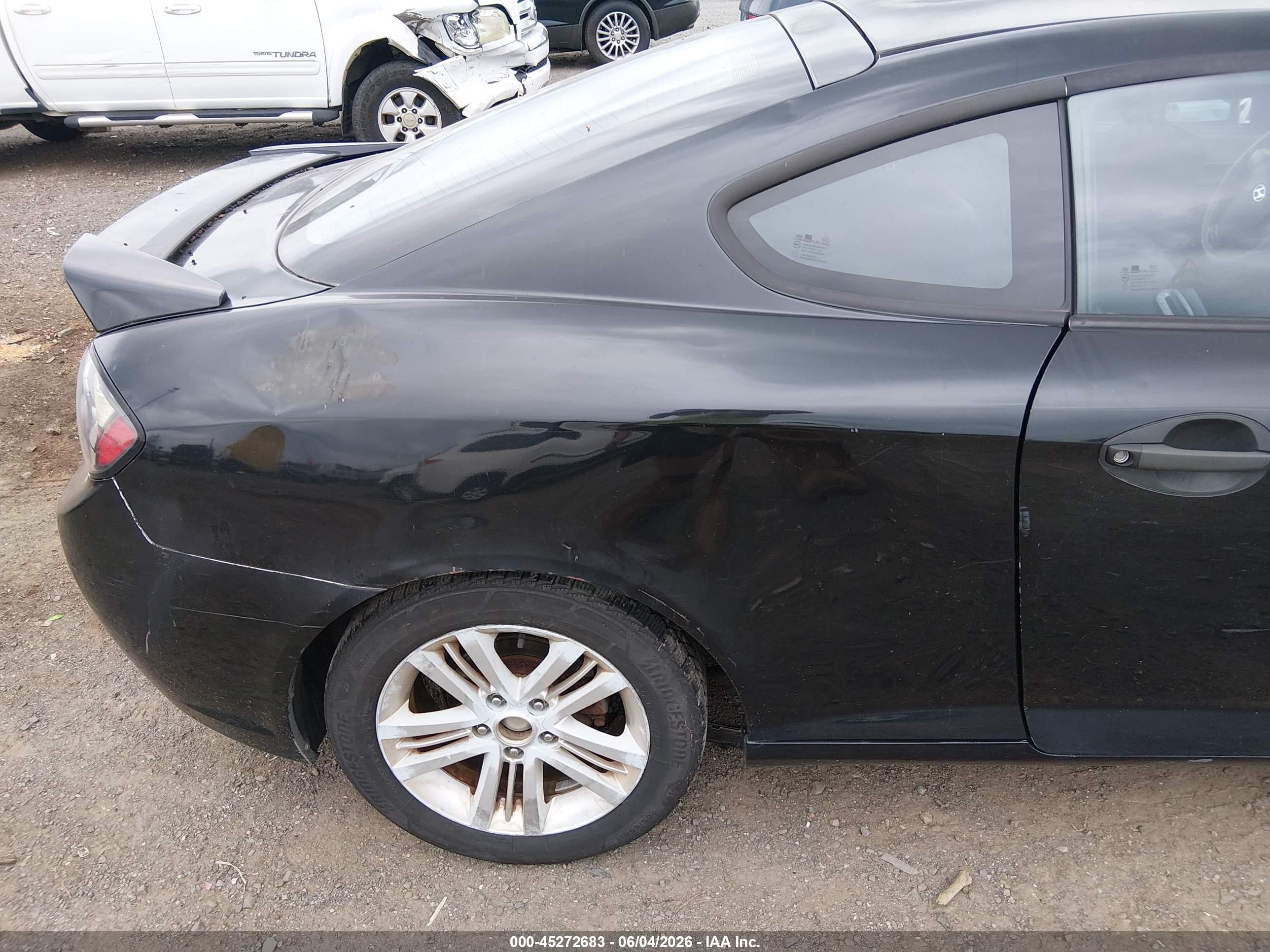 2008 Hyundai Tiburon Gs Black vin: KMHHM66D88U296227