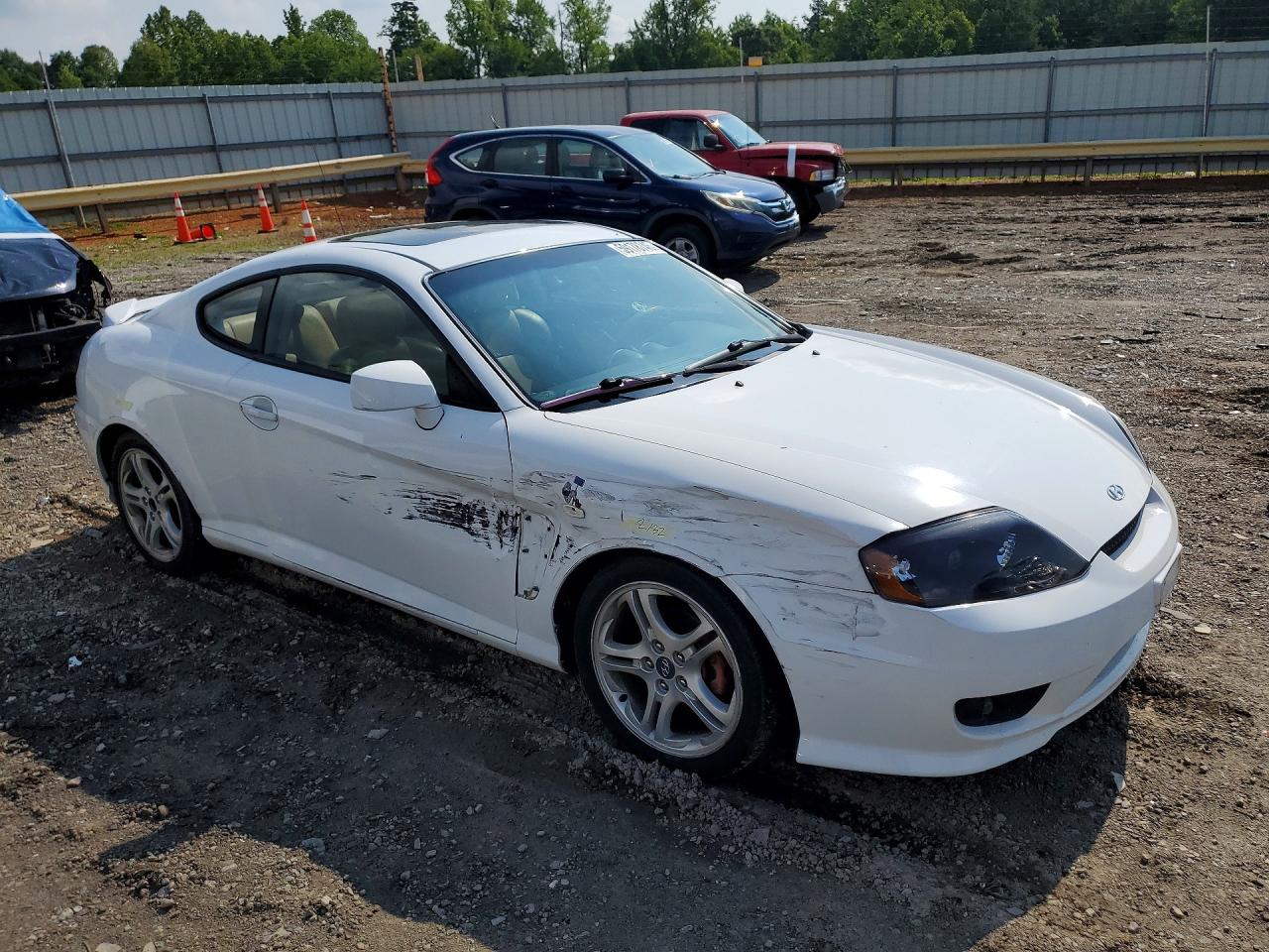 2006 Hyundai Tiburon Gt White vin: KMHHN65F06U225519