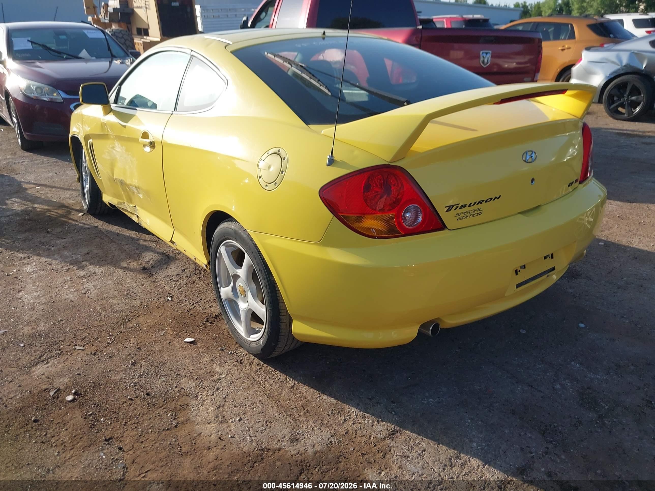 2004 Hyundai Tiburon Gt V6/gt V6 Special Edition Yellow vin: KMHHN65F14U144350