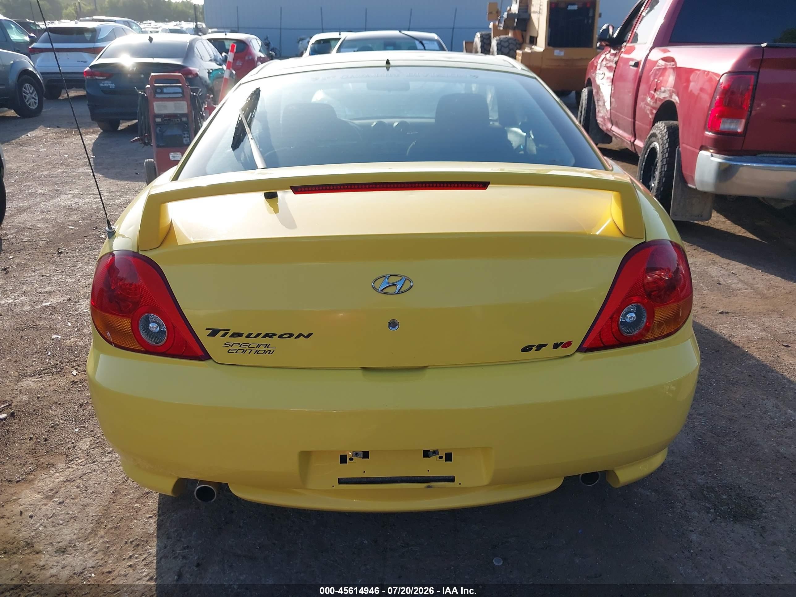 2004 Hyundai Tiburon Gt V6/gt V6 Special Edition Yellow vin: KMHHN65F14U144350