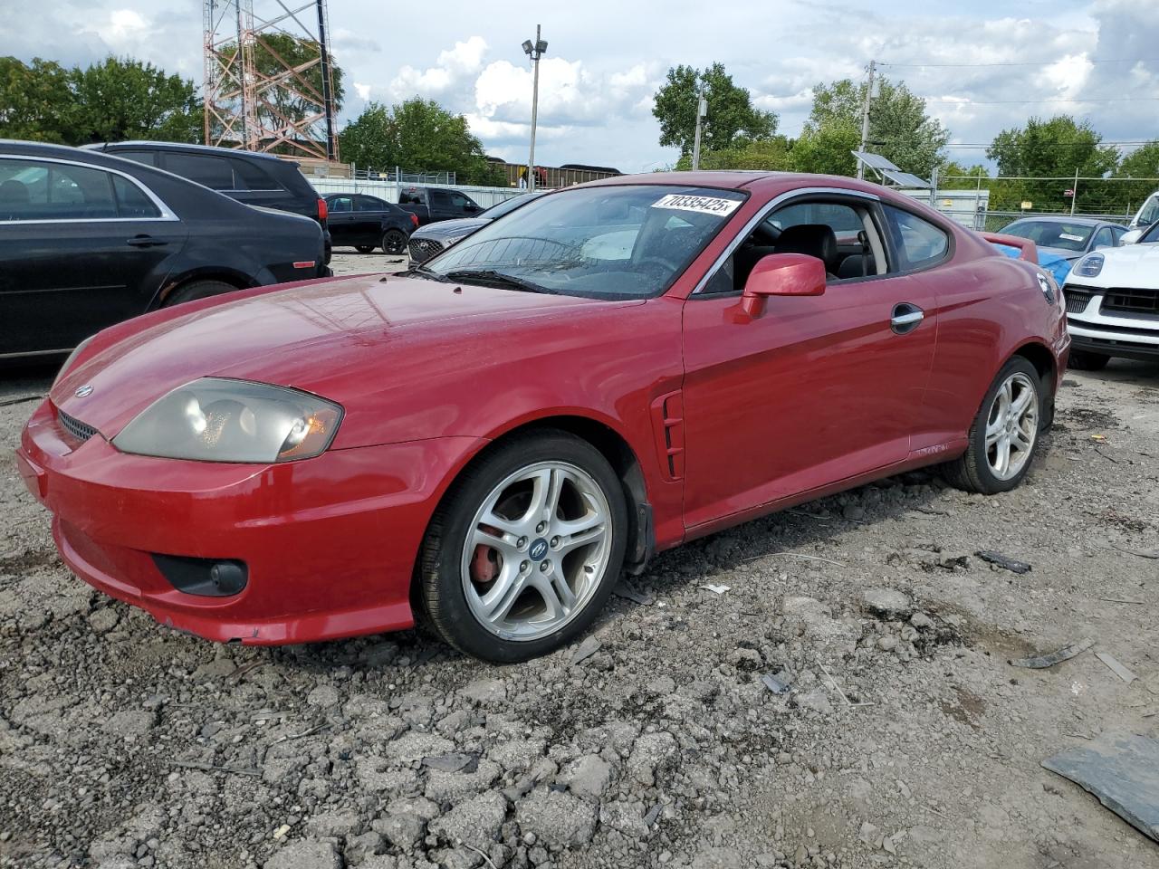 2005 Hyundai Tiburon Gt Red vin: KMHHN65F25U160235