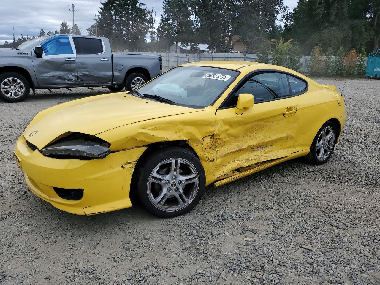 2006 Hyundai Tiburon Gt Yellow vin: KMHHN65F26U206812