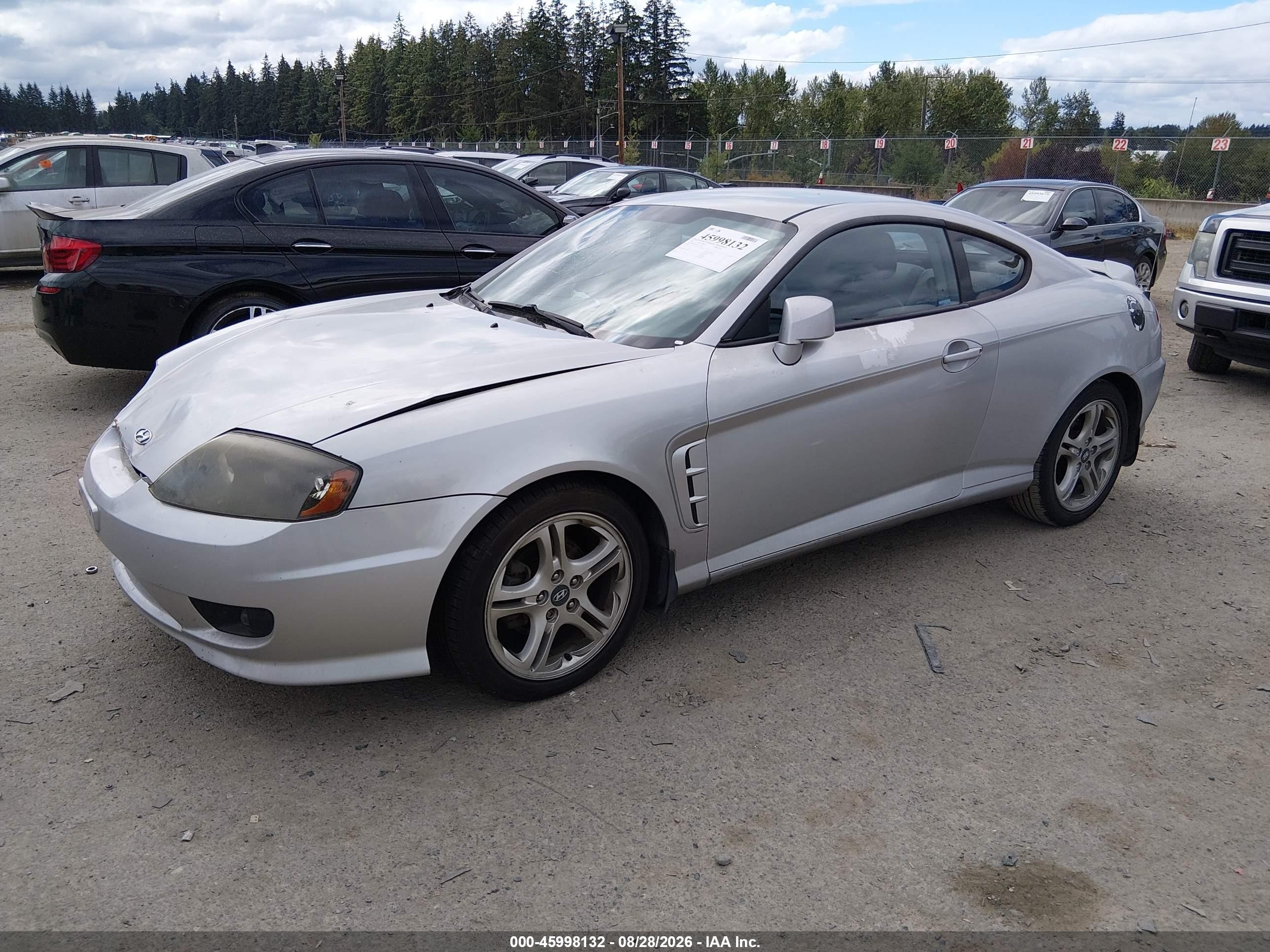 2005 Hyundai Tiburon Gt/se Silver vin: KMHHN65F35U172930