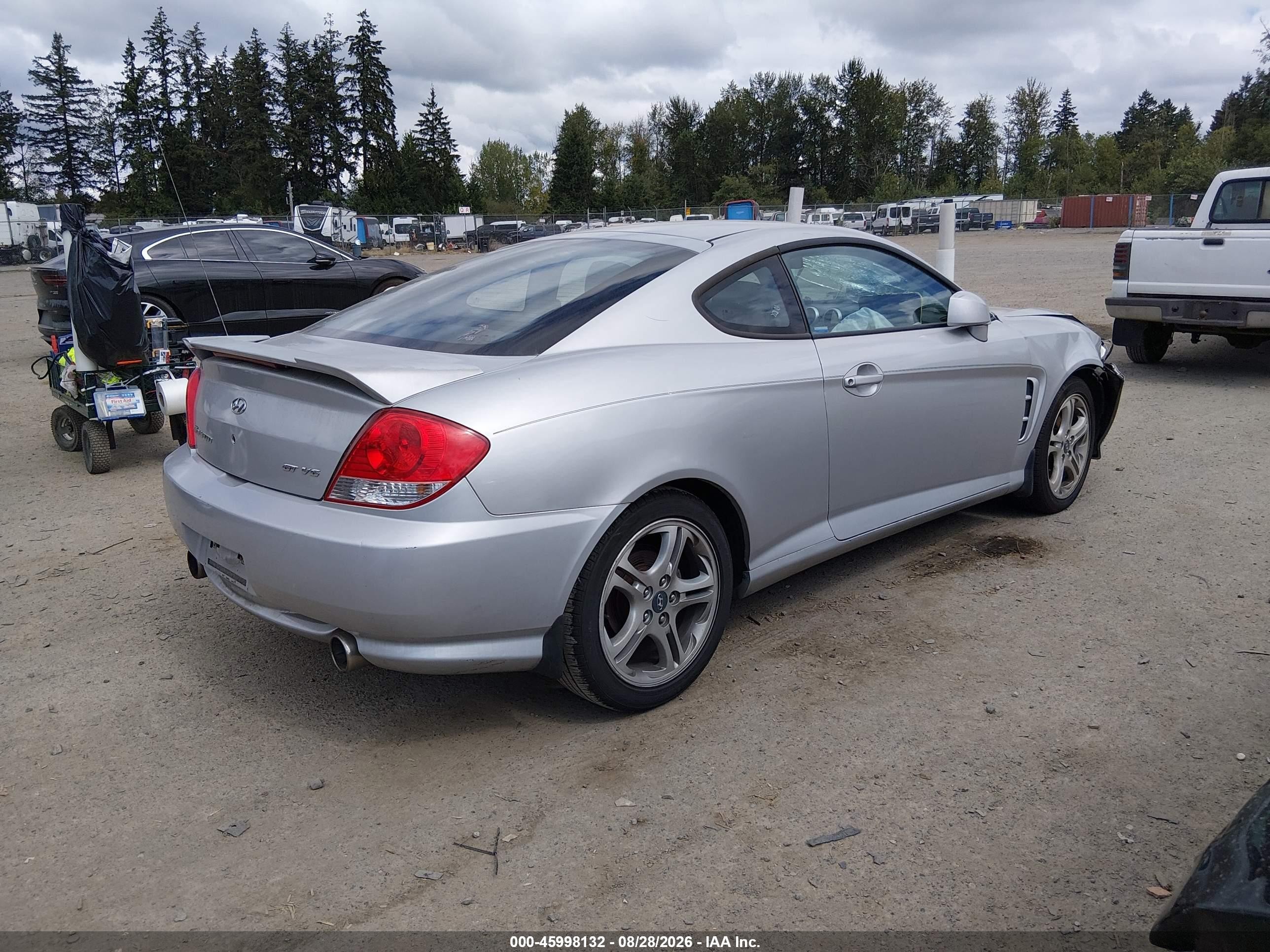 2005 Hyundai Tiburon Gt/se Silver vin: KMHHN65F35U172930