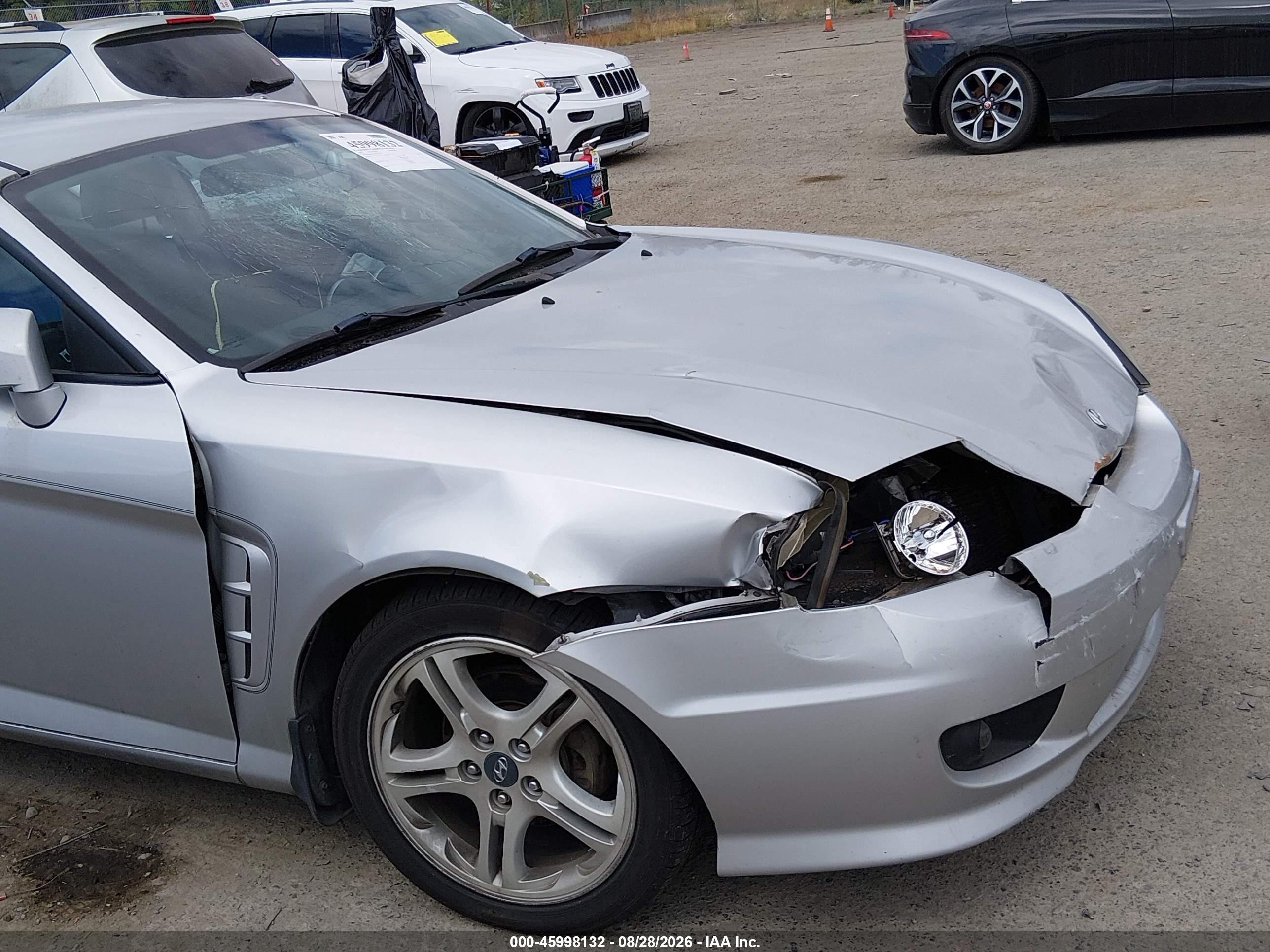 2005 Hyundai Tiburon Gt/se Silver vin: KMHHN65F35U172930