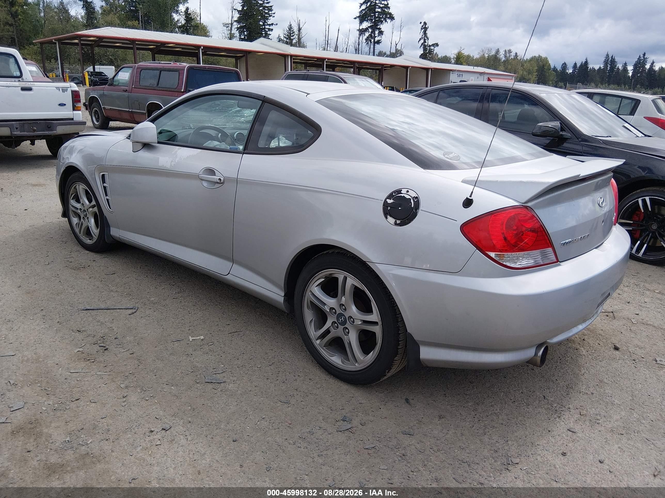 2005 Hyundai Tiburon Gt/se Silver vin: KMHHN65F35U172930