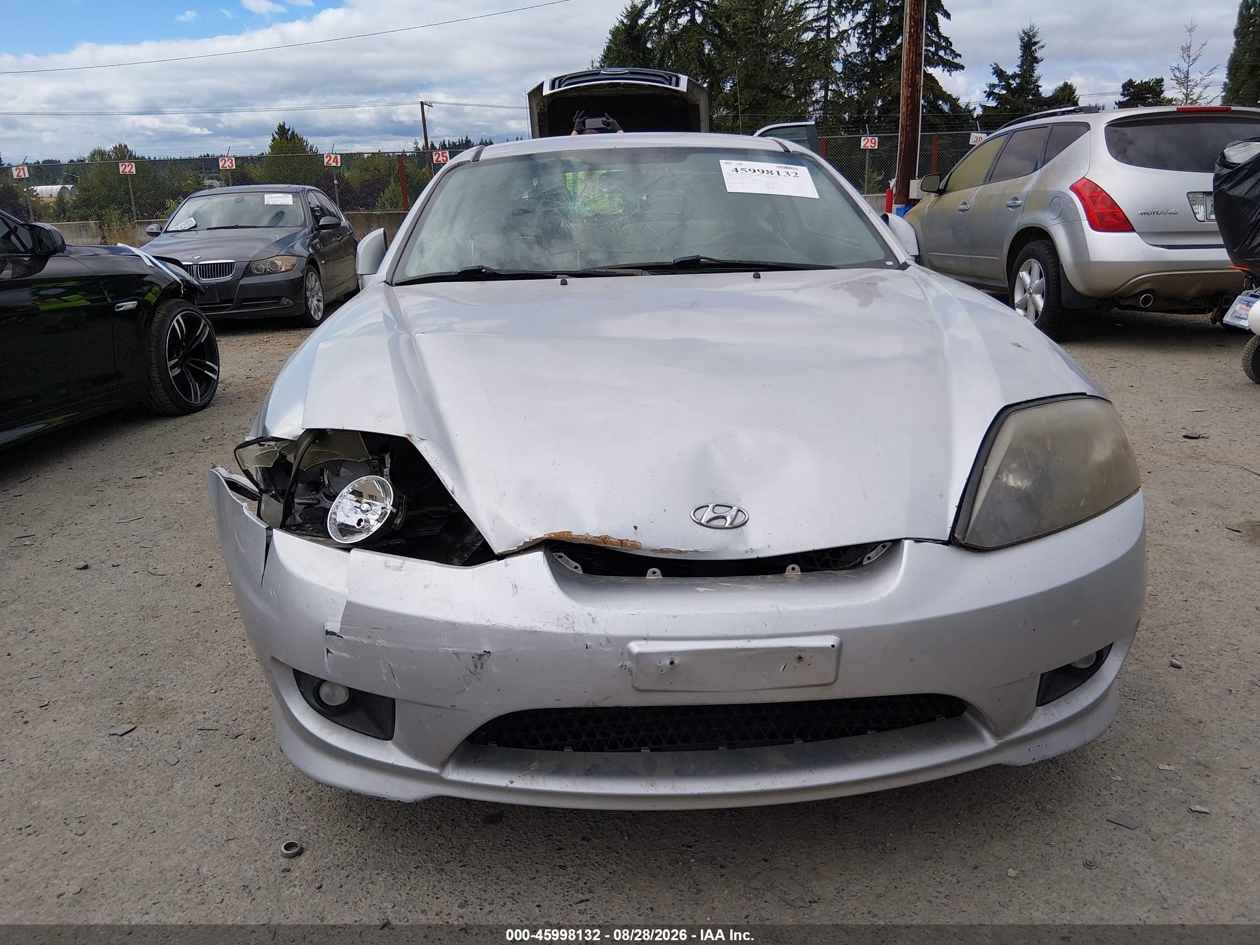 2005 Hyundai Tiburon Gt/se Silver vin: KMHHN65F35U172930