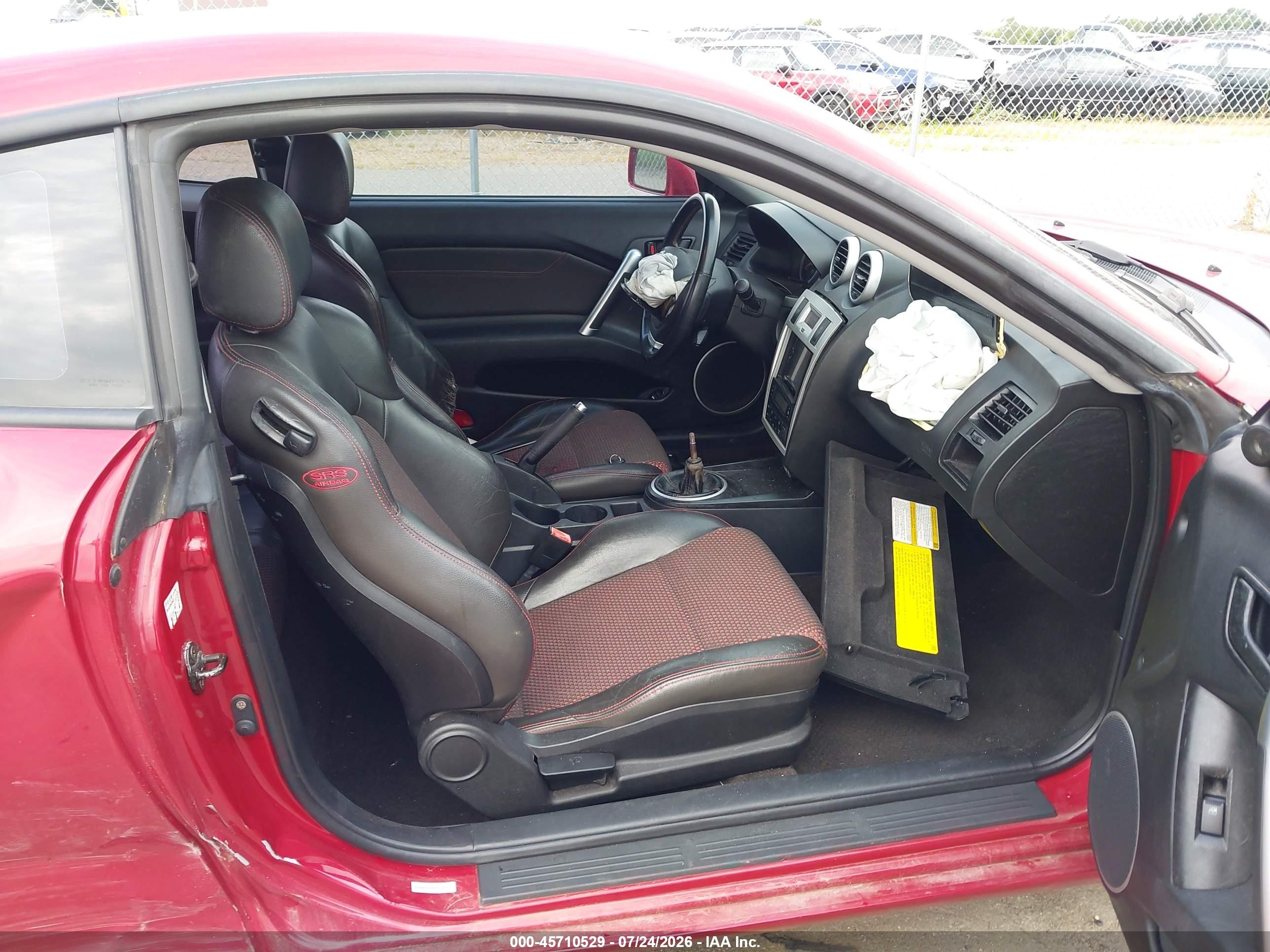 2006 Hyundai Tiburon Gt/gt Limited/se Red vin: KMHHN65F36U220895