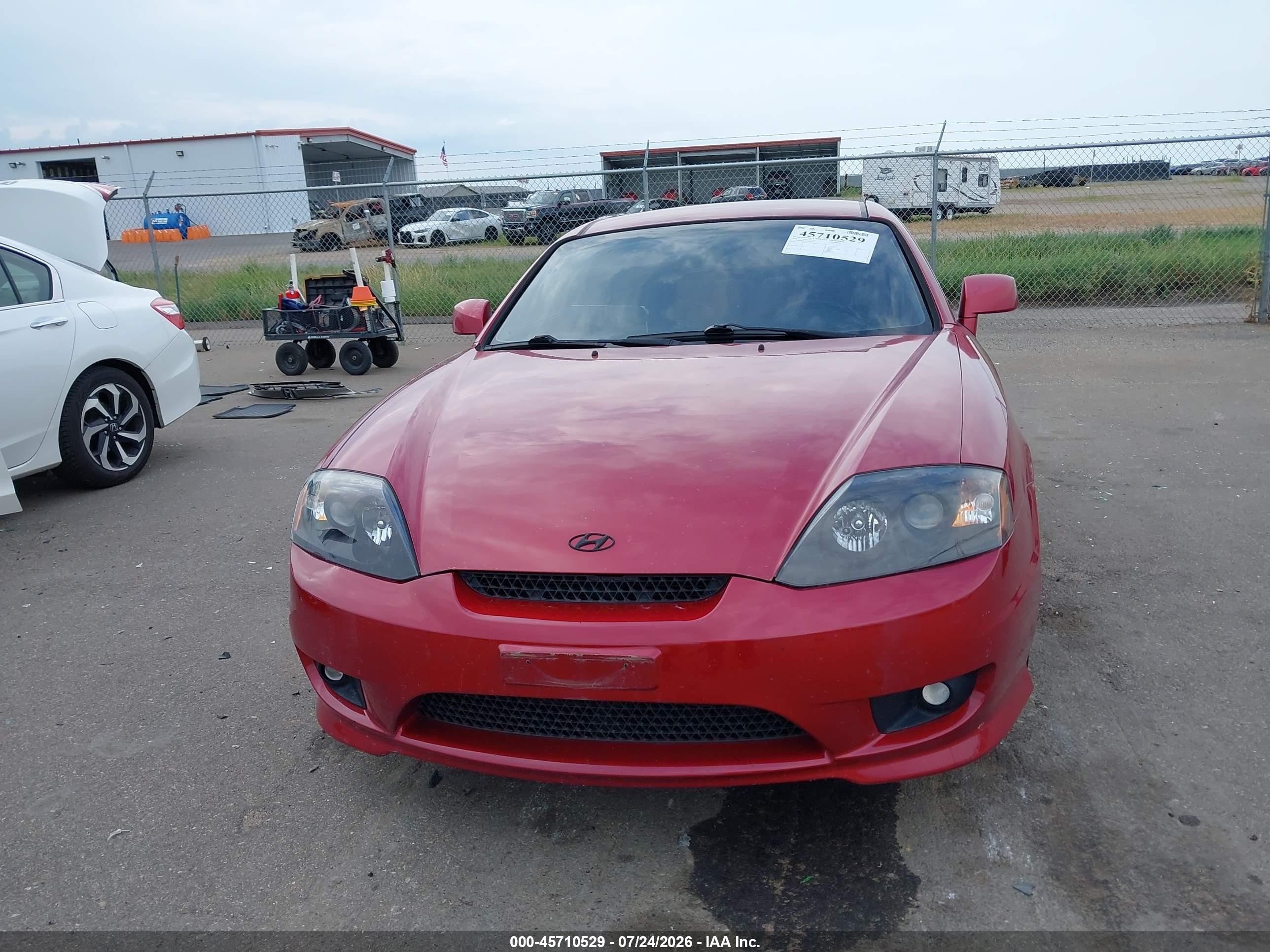 2006 Hyundai Tiburon Gt/gt Limited/se Red vin: KMHHN65F36U220895