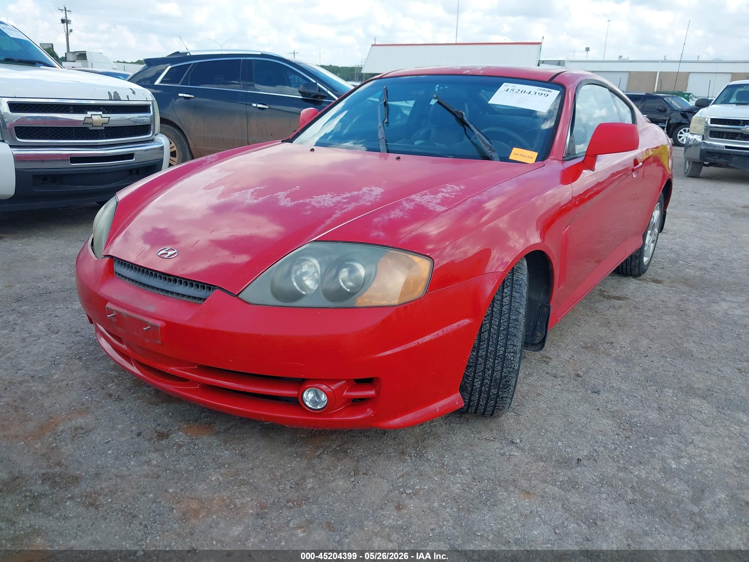 2003 Hyundai Tiburon Gt V6 Red vin: KMHHN65F43U102088