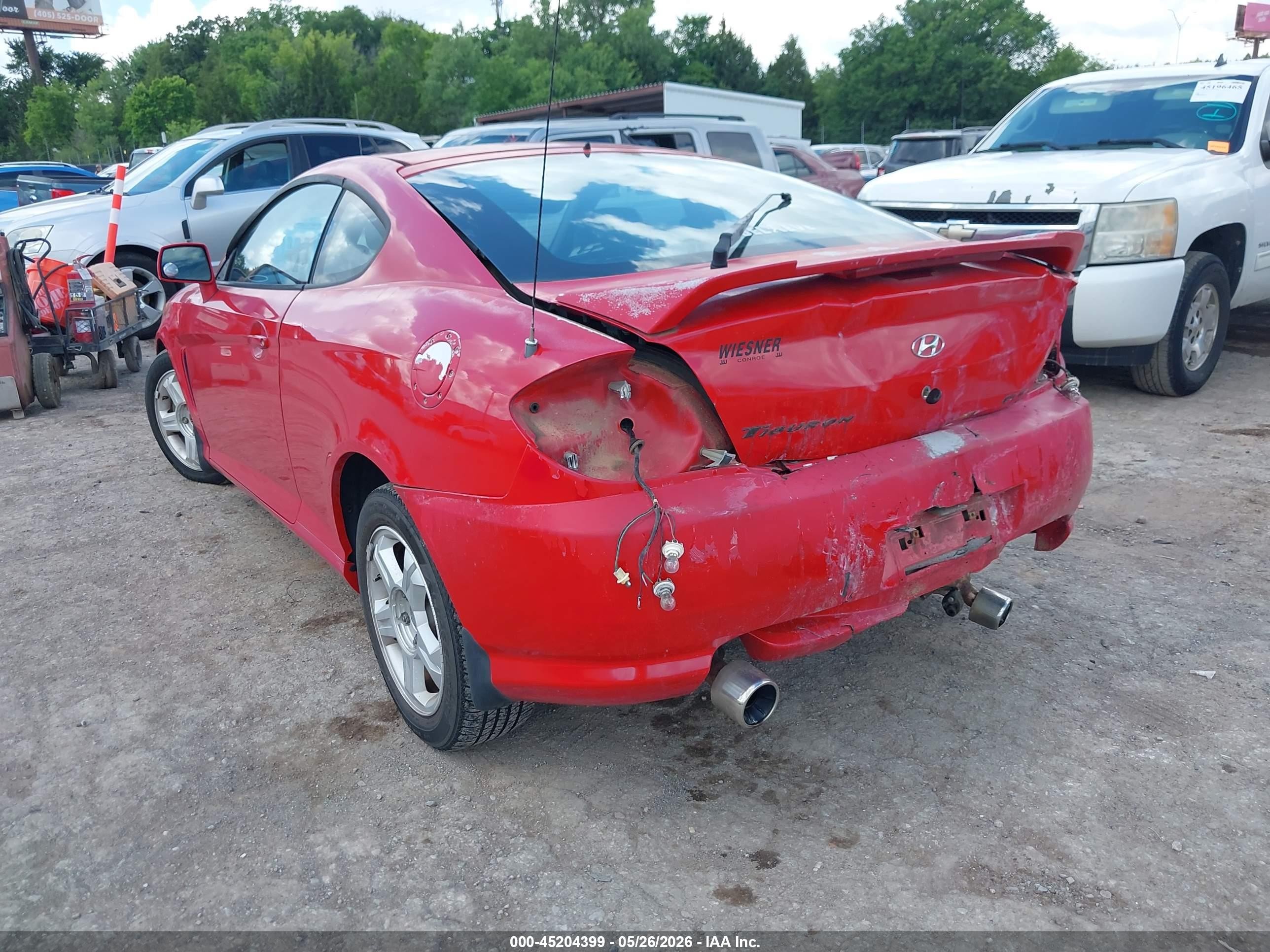 2003 Hyundai Tiburon Gt V6 Red vin: KMHHN65F43U102088