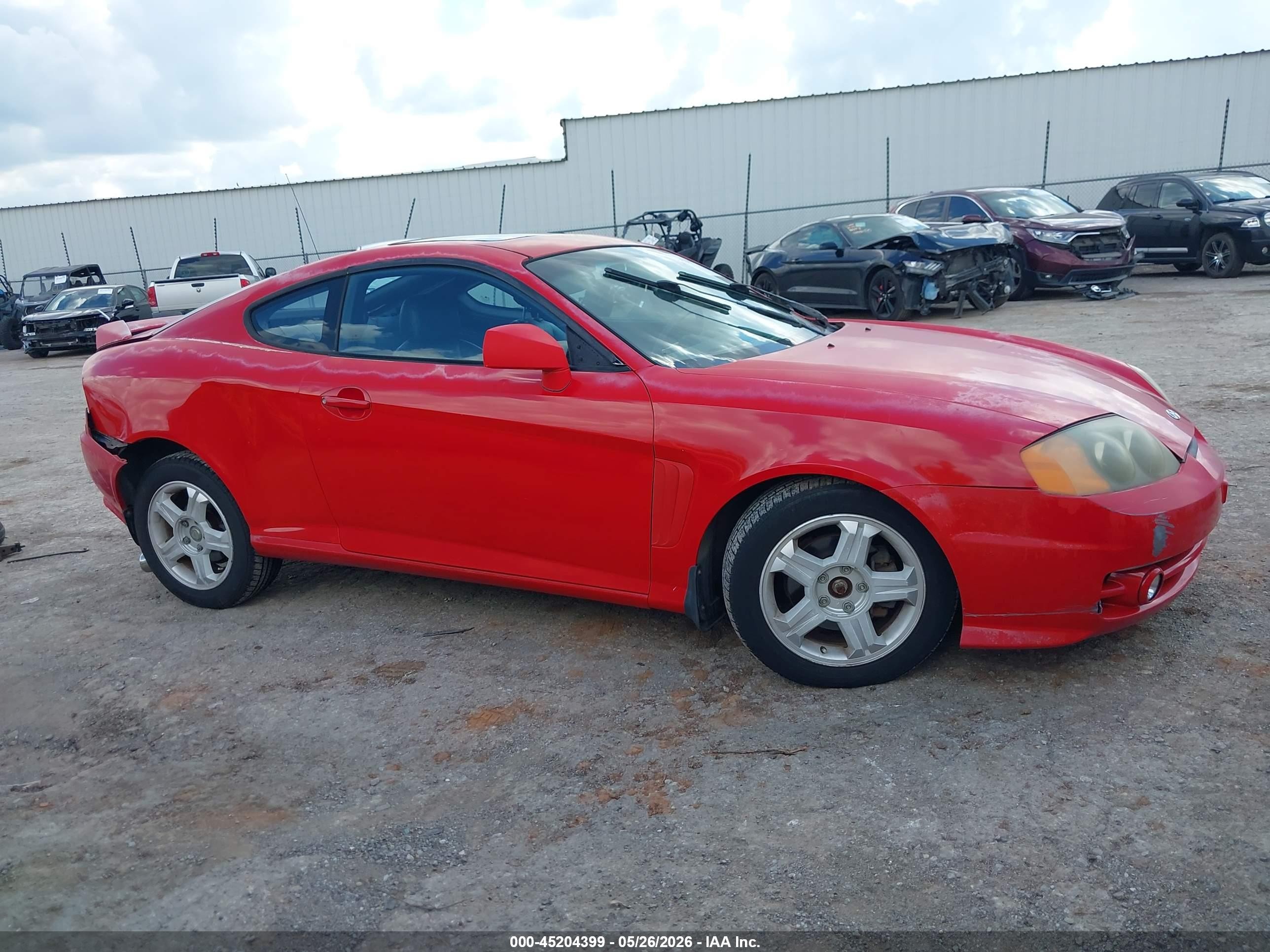 2003 Hyundai Tiburon Gt V6 Red vin: KMHHN65F43U102088