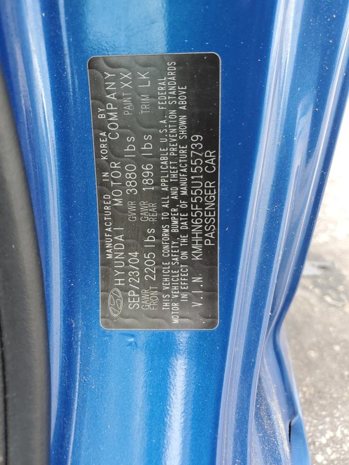 2005 Hyundai Tiburon Gt Blue vin: KMHHN65F55U155739