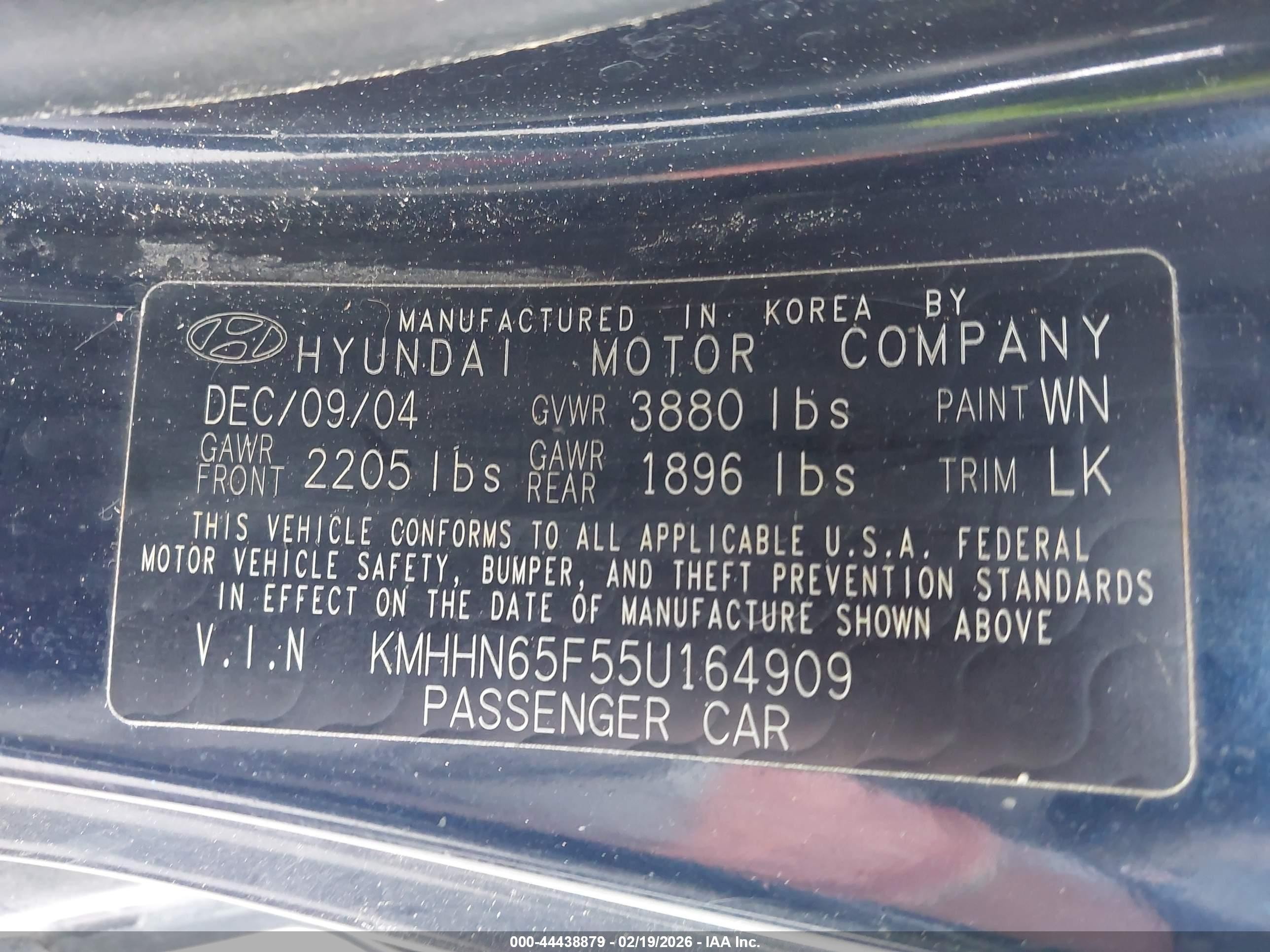 2005 Hyundai Tiburon Gt/se Blue vin: KMHHN65F55U164909