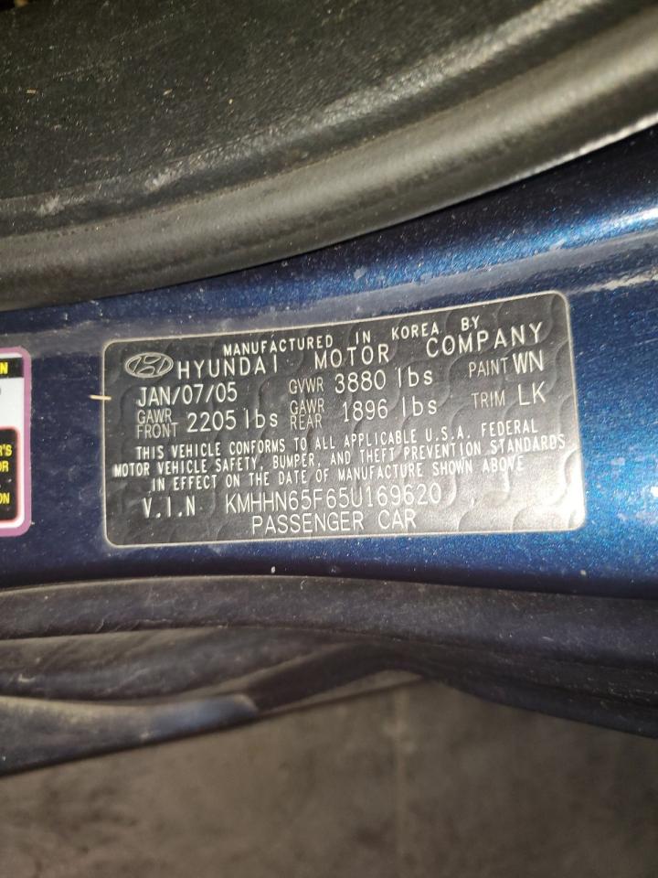 2005 Hyundai Tiburon Gt Blue vin: KMHHN65F65U169620