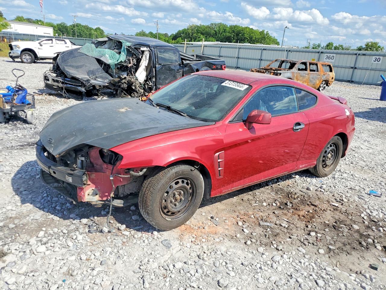 2005 Hyundai Tiburon Gt Red vin: KMHHN65F75U164376