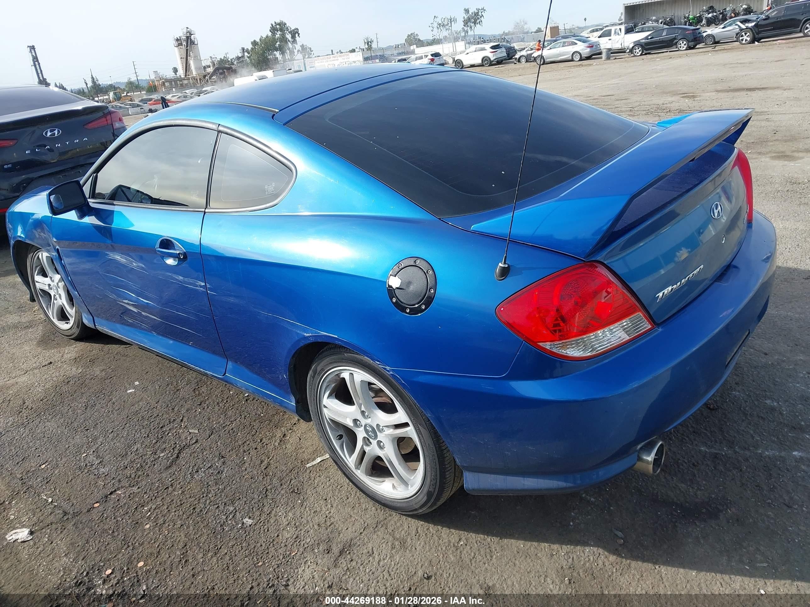 2005 Hyundai Tiburon Gt/se Blue vin: KMHHN65F75U167469