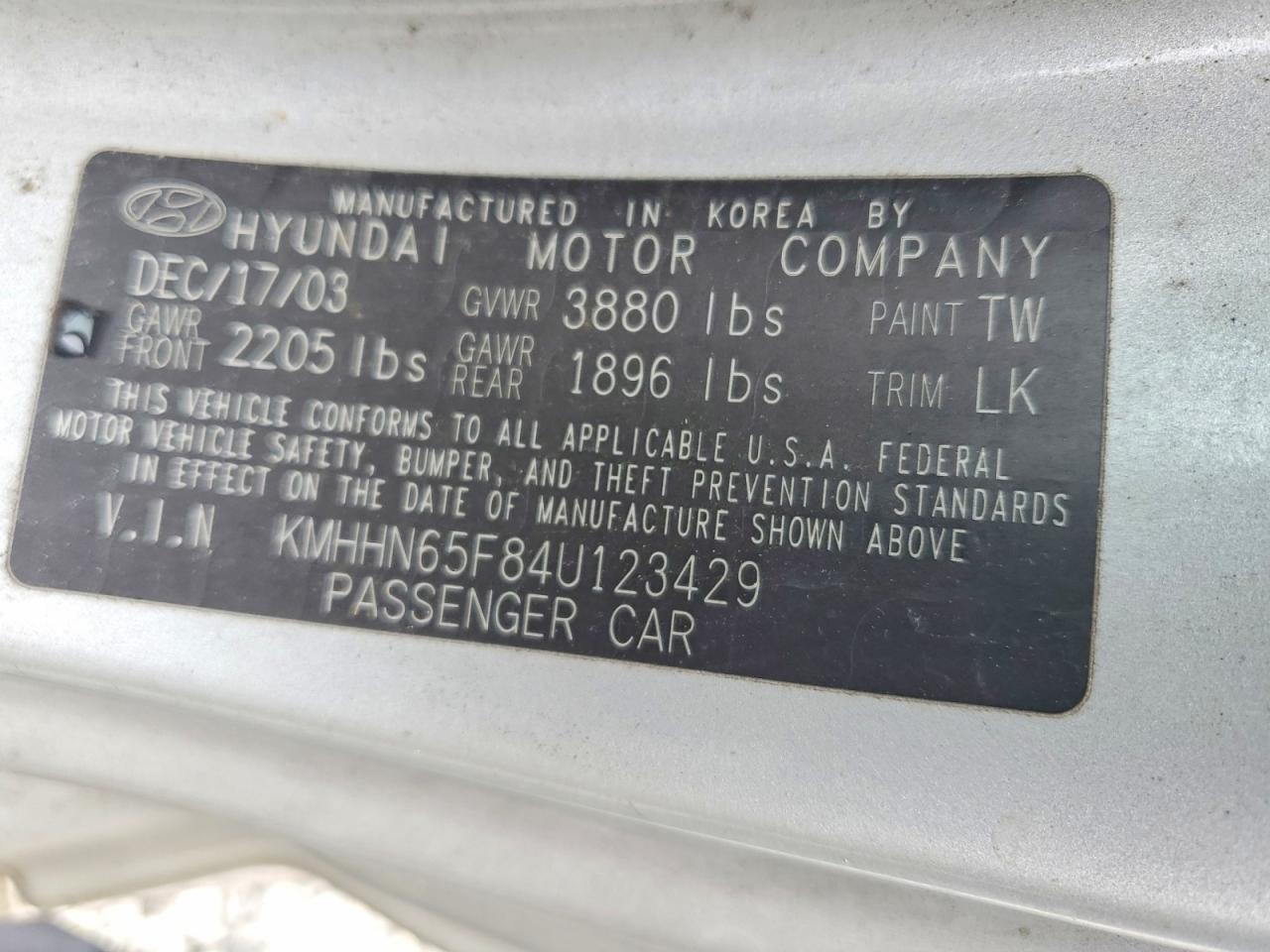 2004 Hyundai Tiburon Gt Silver vin: KMHHN65F84U123429