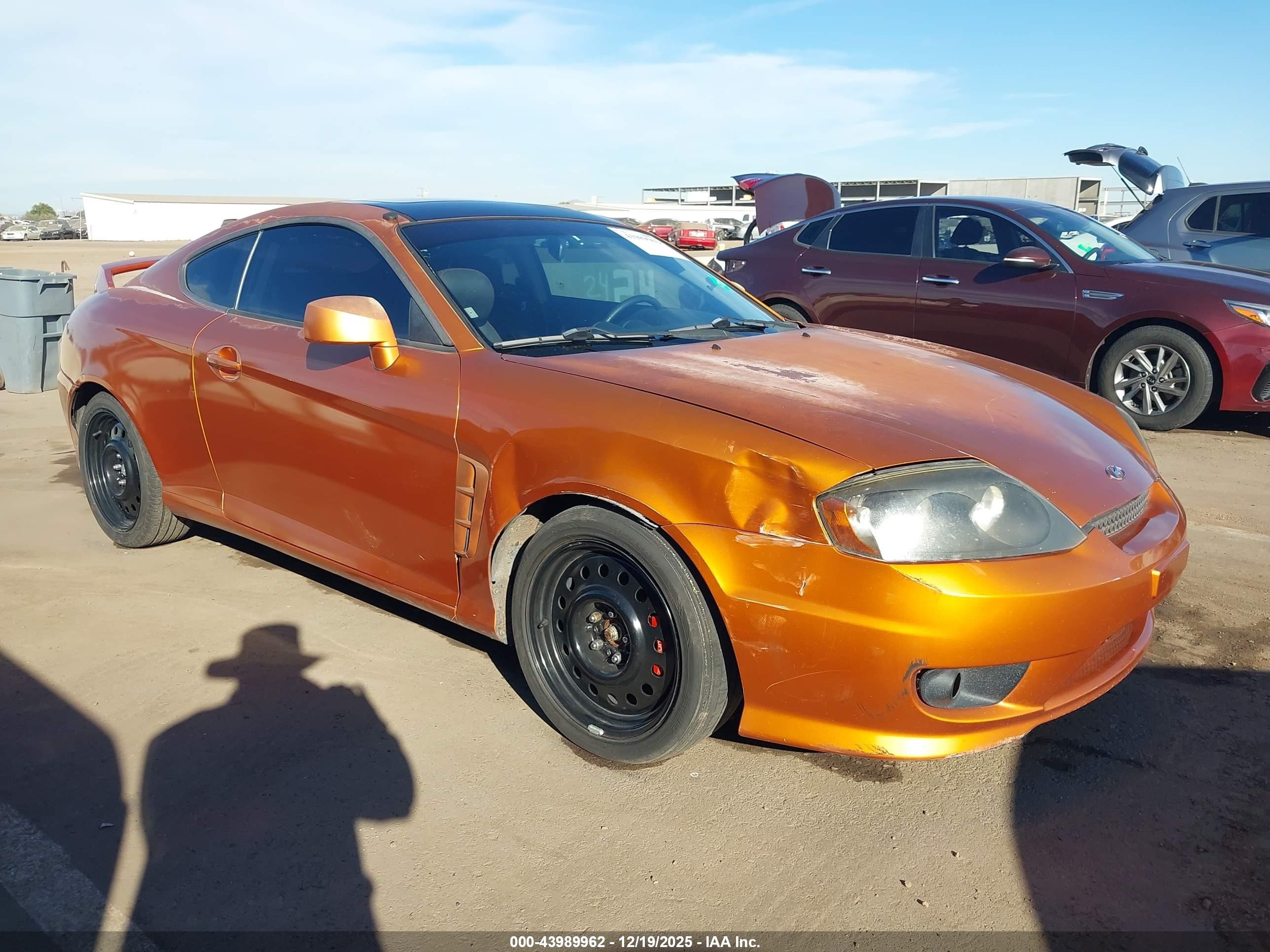 2006 Hyundai Tiburon Gt/gt Limited/se Orange vin: KMHHN65F86U202800