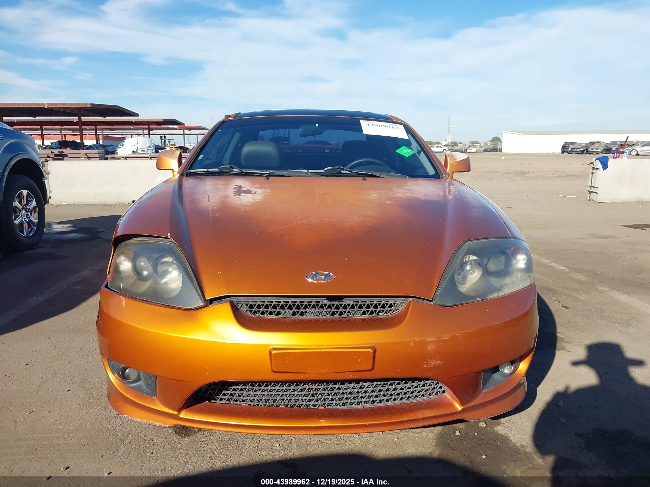 2006 Hyundai Tiburon Gt/gt Limited/se Orange vin: KMHHN65F86U202800