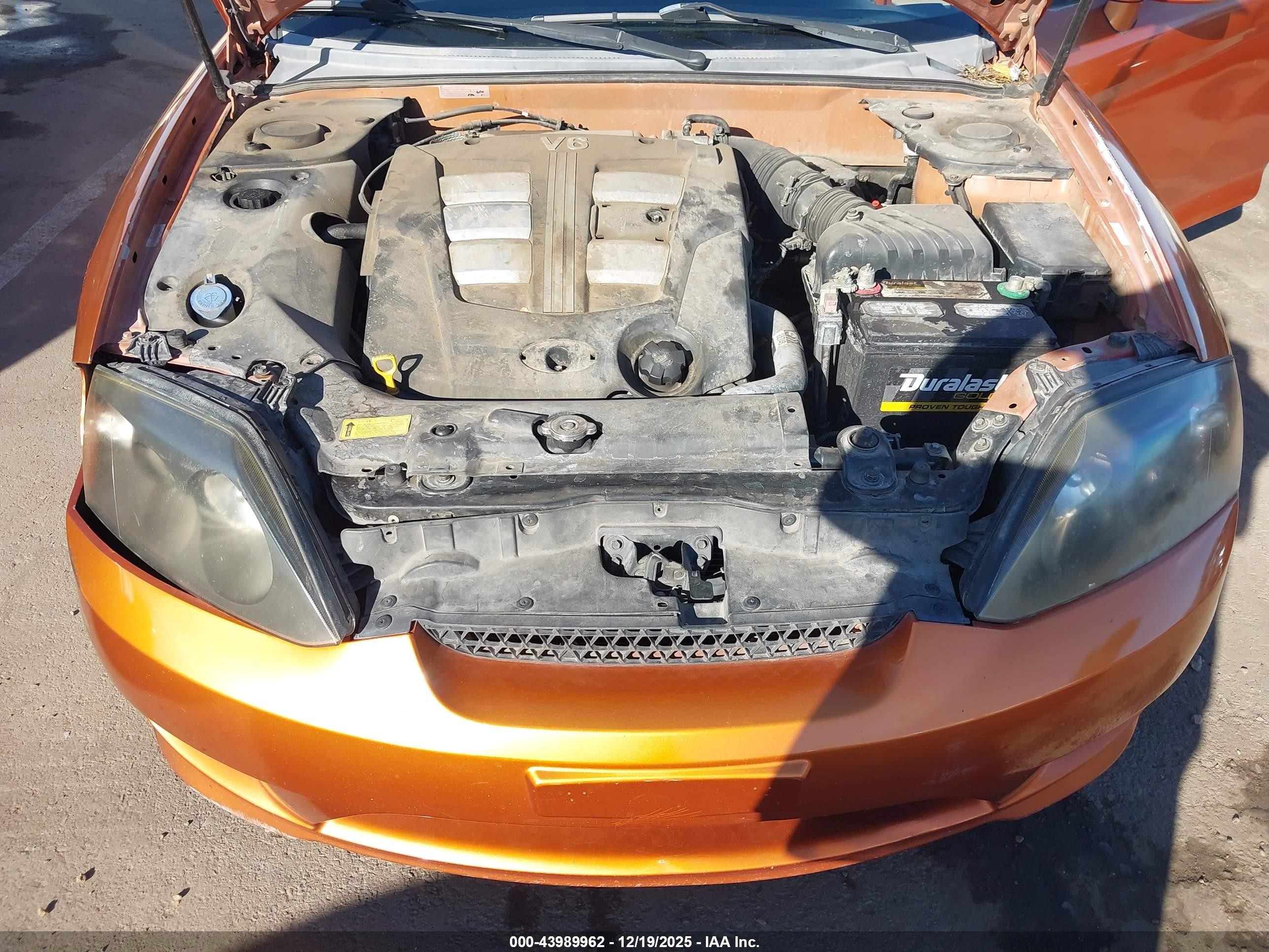 2006 Hyundai Tiburon Gt/gt Limited/se Orange vin: KMHHN65F86U202800