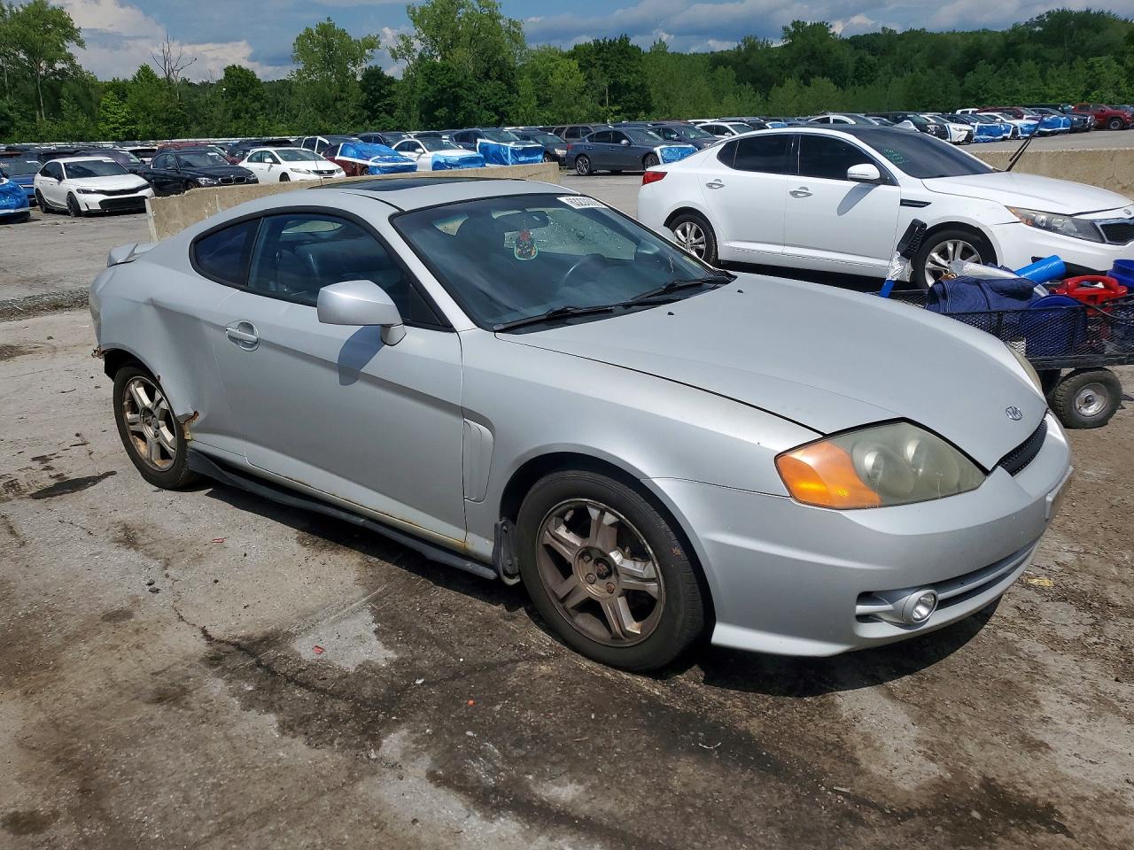 2003 Hyundai Tiburon Gt V6 Silver vin: KMHHN65F93U052126