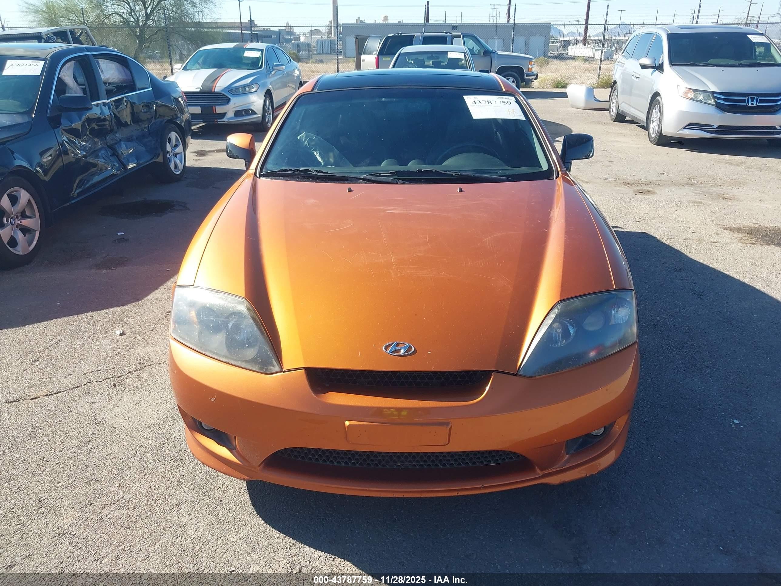 2006 Hyundai Tiburon Gt/gt Limited/se Оранжевый vin: KMHHN65F96U221775