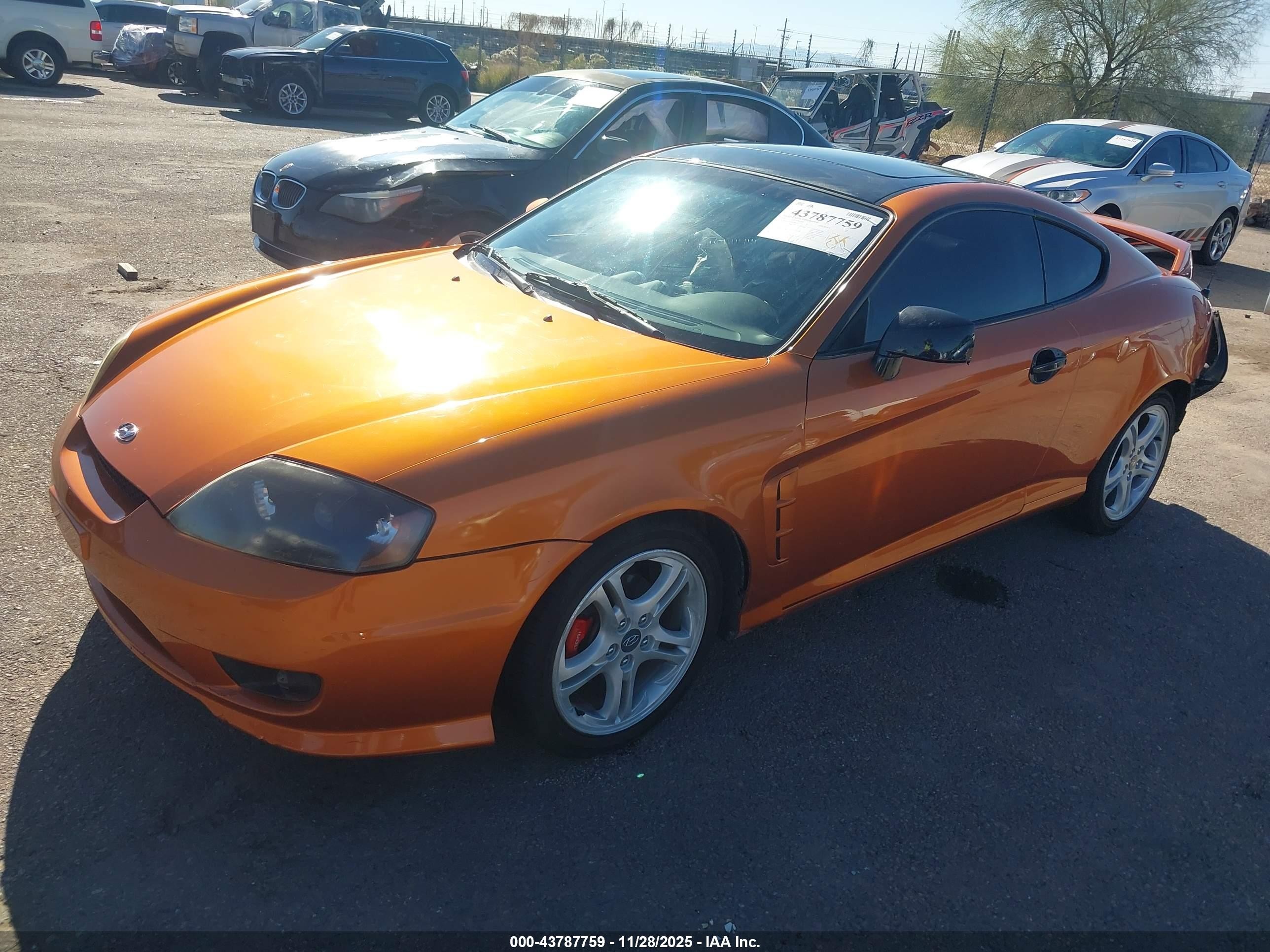 2006 Hyundai Tiburon Gt/gt Limited/se Оранжевый vin: KMHHN65F96U221775