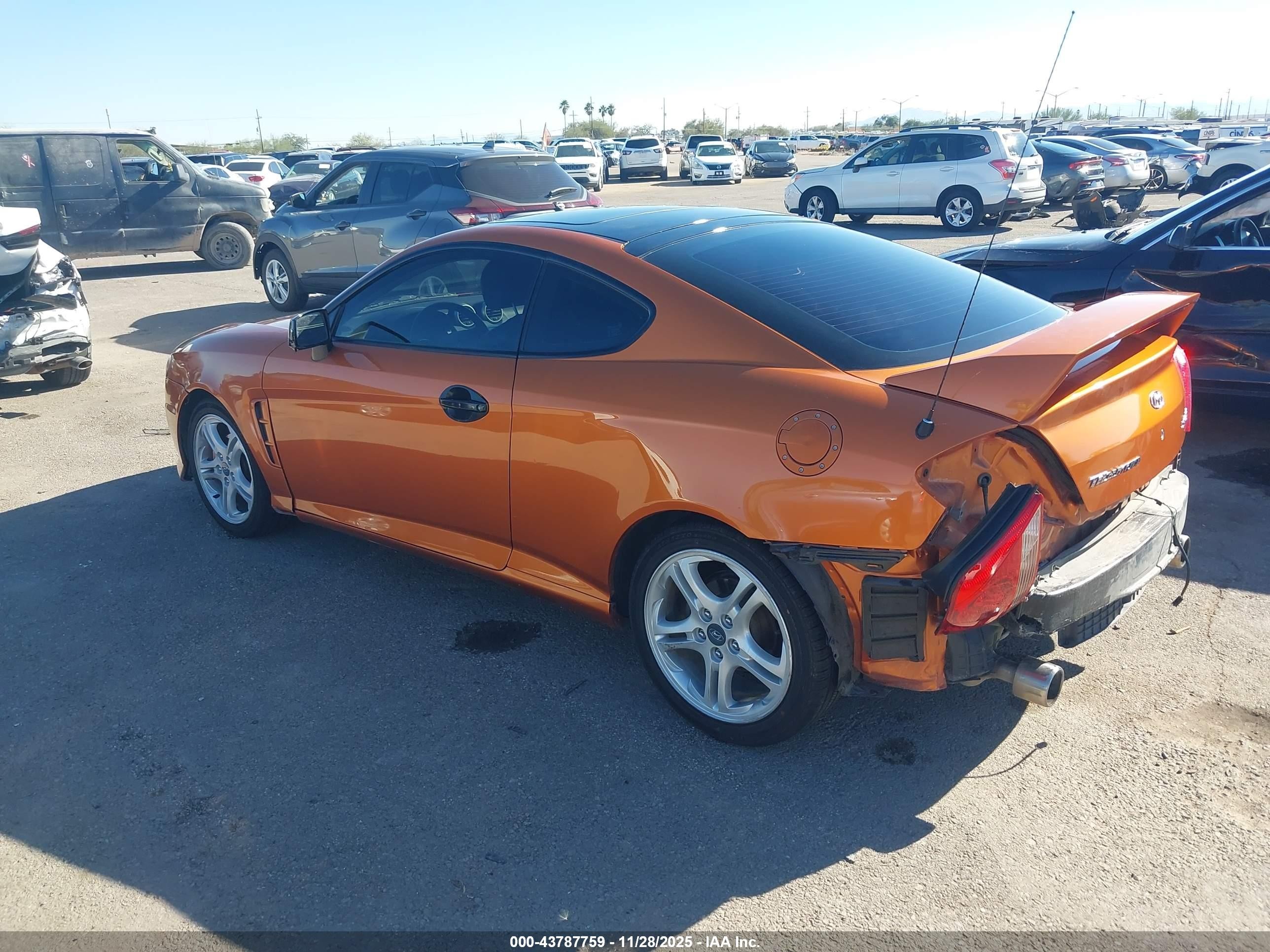 2006 Hyundai Tiburon Gt/gt Limited/se Оранжевый vin: KMHHN65F96U221775