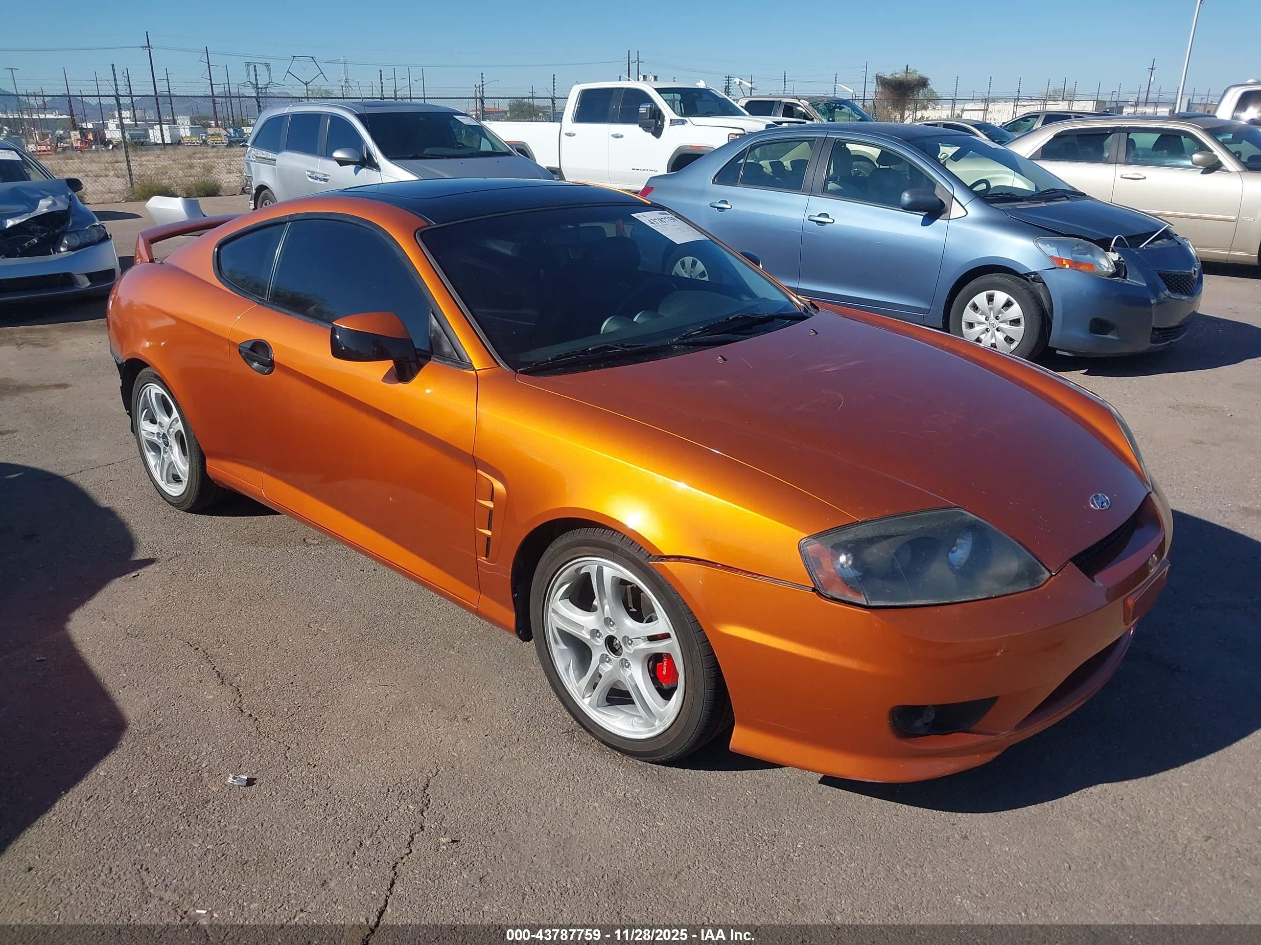 2006 Hyundai Tiburon Gt/gt Limited/se Оранжевый vin: KMHHN65F96U221775