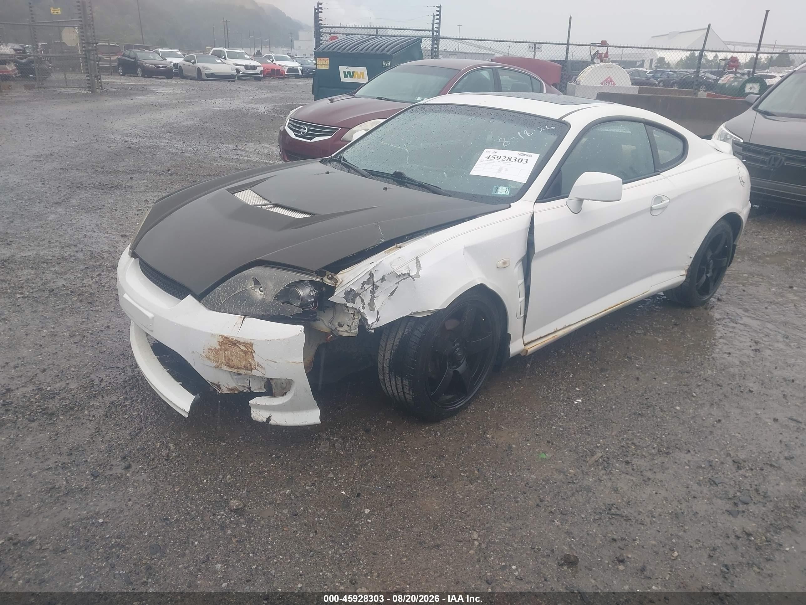 2006 Hyundai Tiburon Gt/gt Limited/se White vin: KMHHN65F96U225728