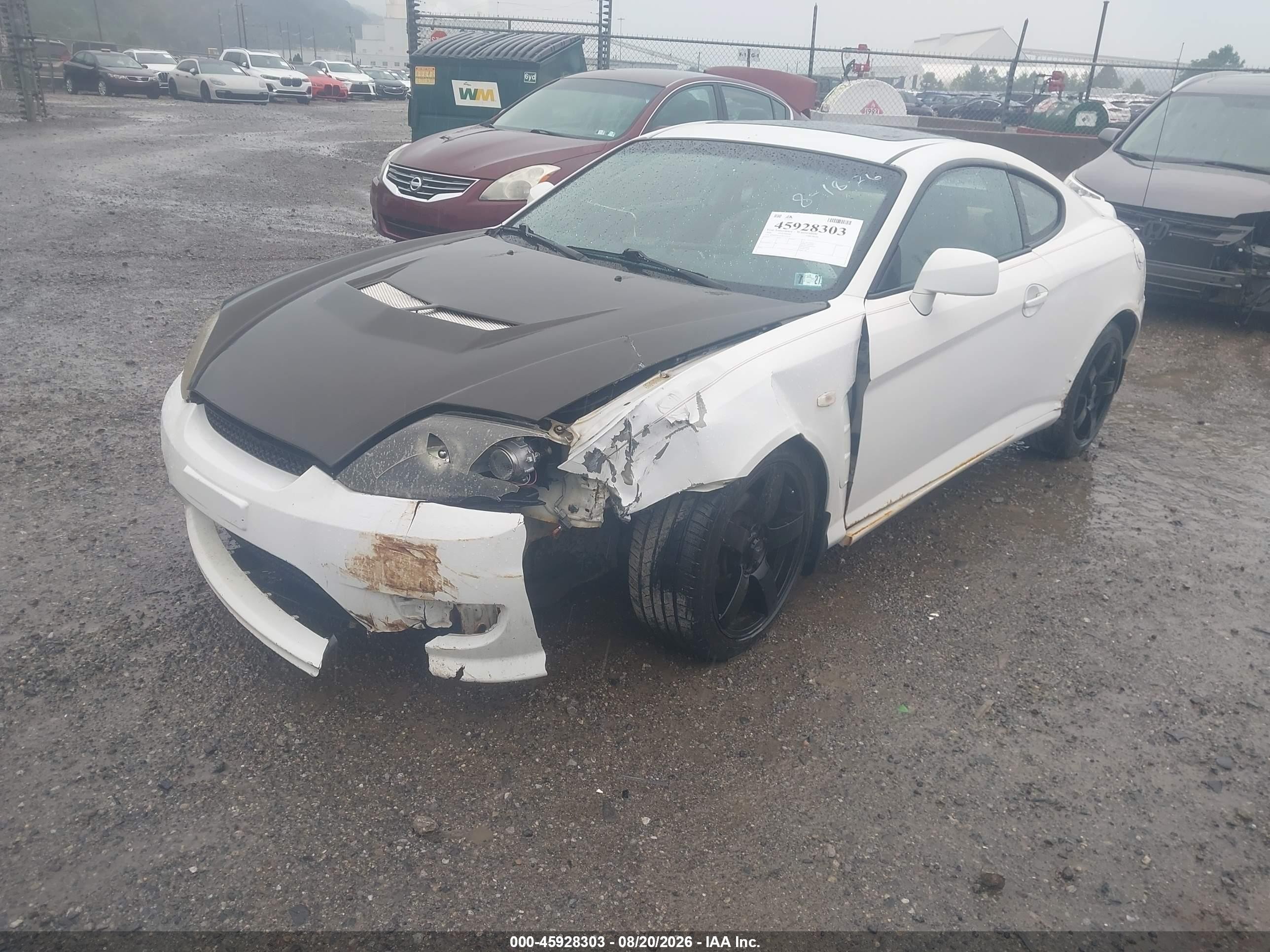 2006 Hyundai Tiburon Gt/gt Limited/se White vin: KMHHN65F96U225728